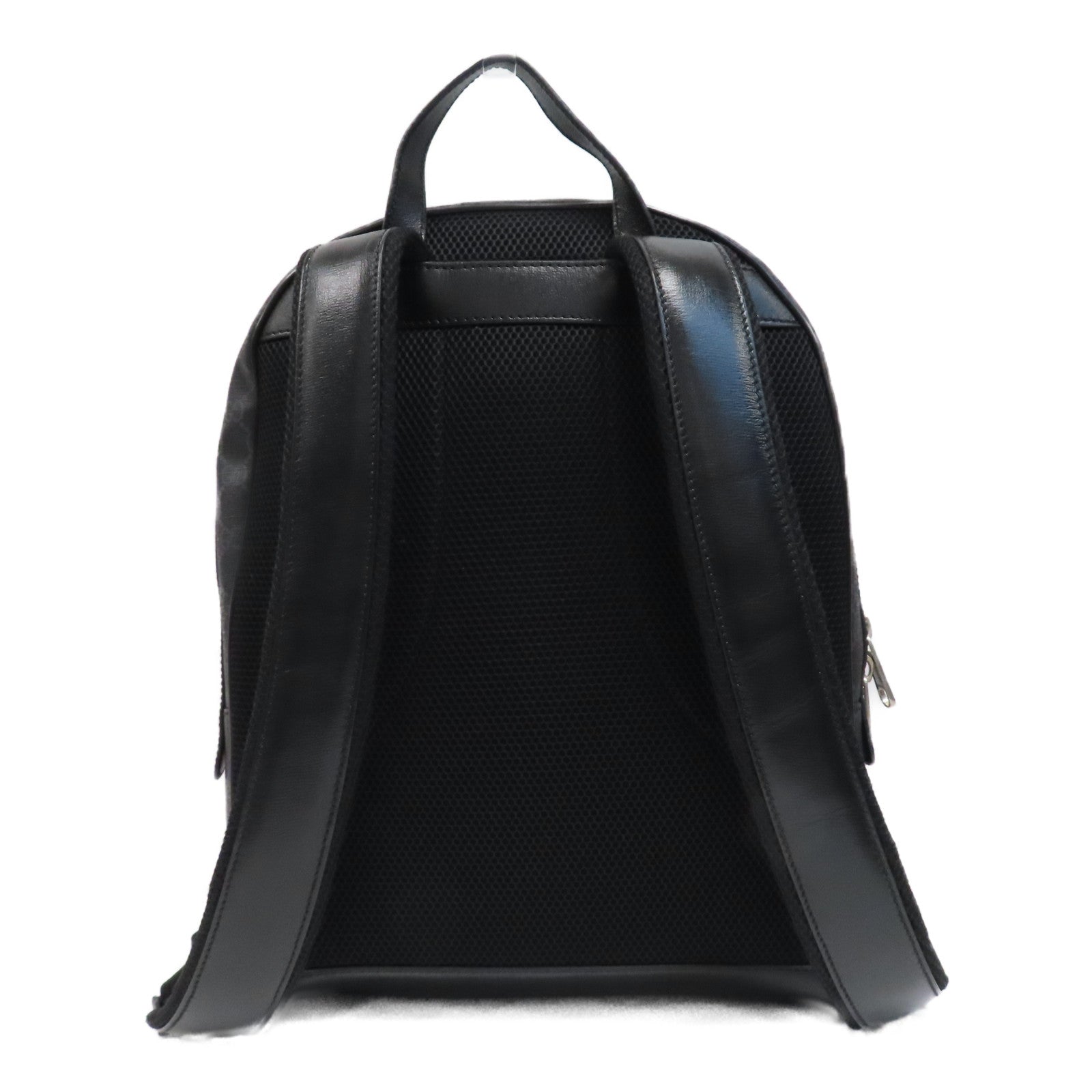 GUCCI 塗層帆布Backpack銀扣背包黑色