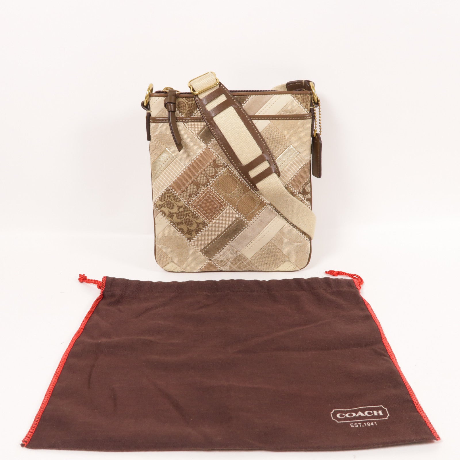 COACH 【激減優惠】帆布Shoulder Bag金扣肩背袋