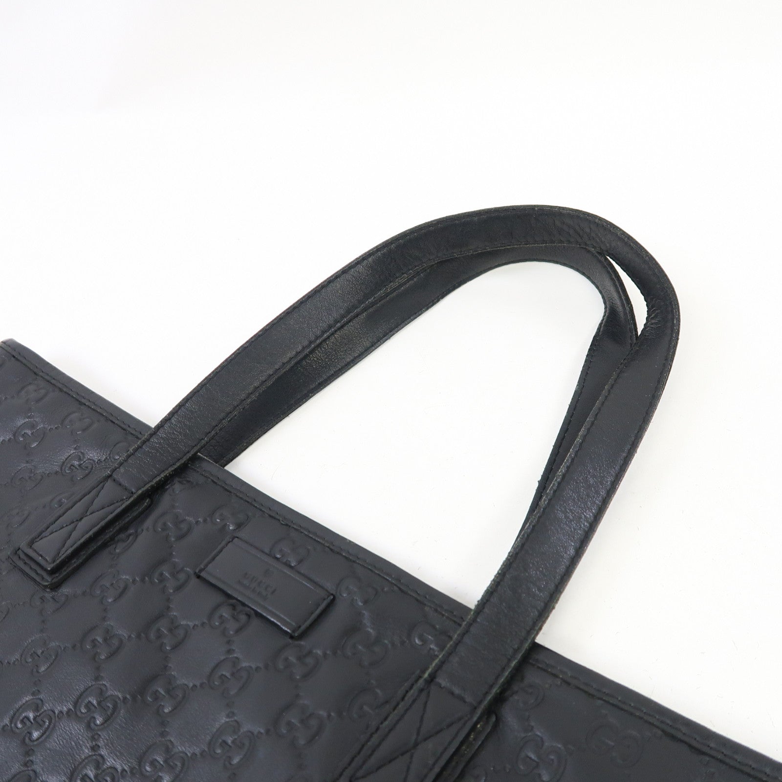 GUCCI 牛皮皮革Tote Bag金扣肩背袋黑色