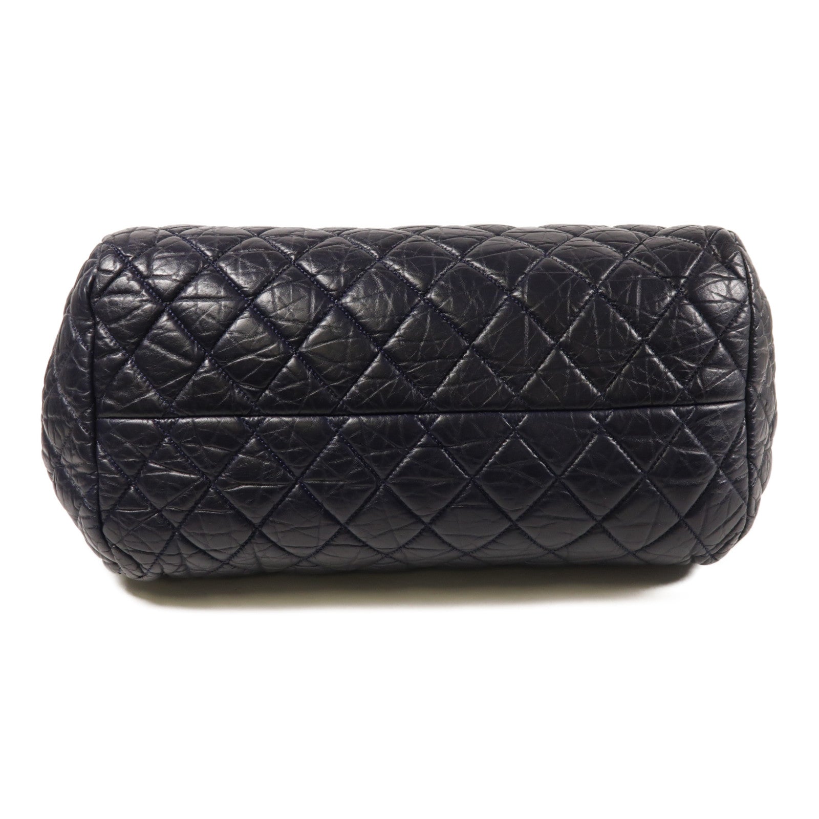 CHANEL CC SHW CoCo CoCoon Hand Bag Calfskin Leather Blue