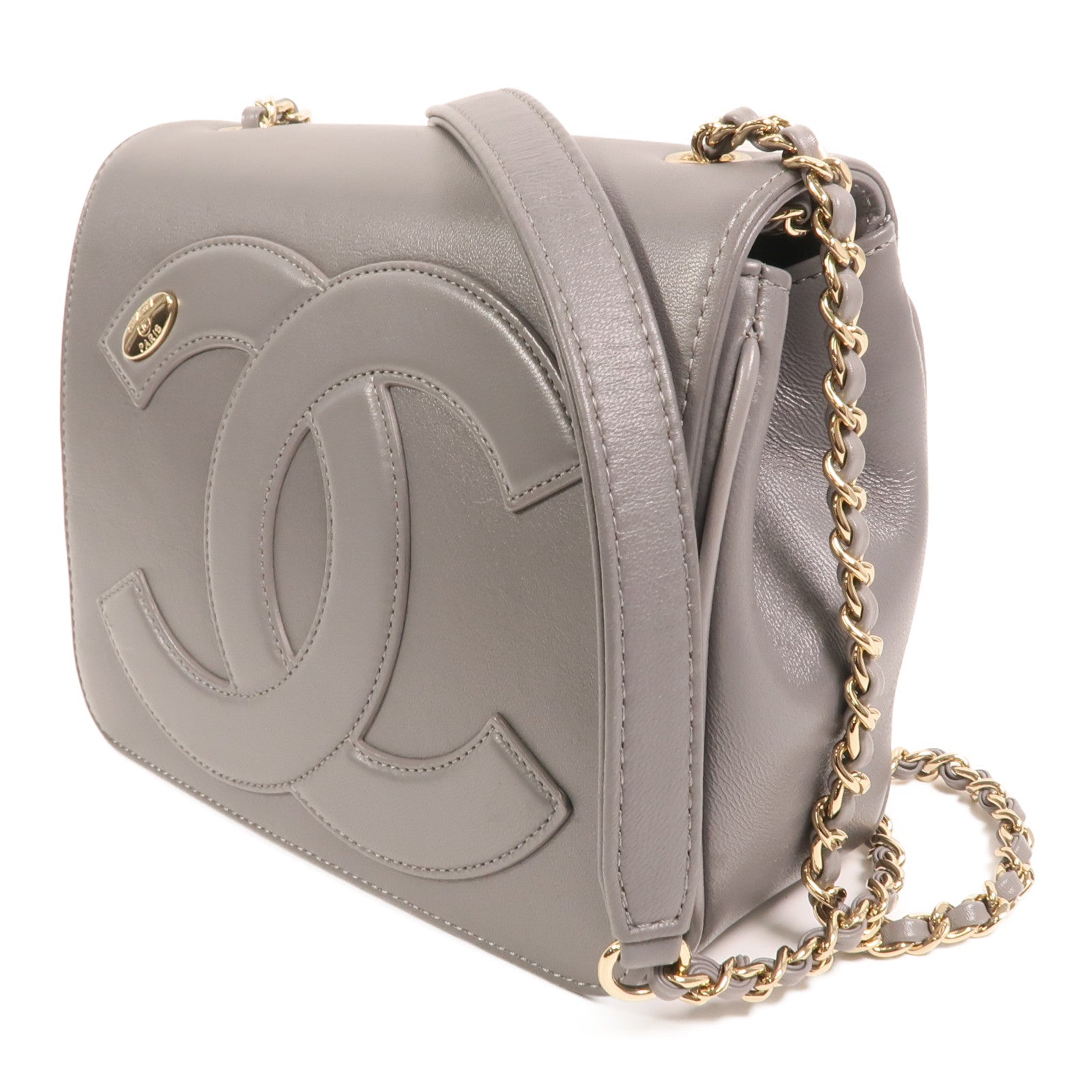 CHANEL 【激減優惠】牛皮皮革CC Mania Flap Bag金扣鏈帶肩背袋