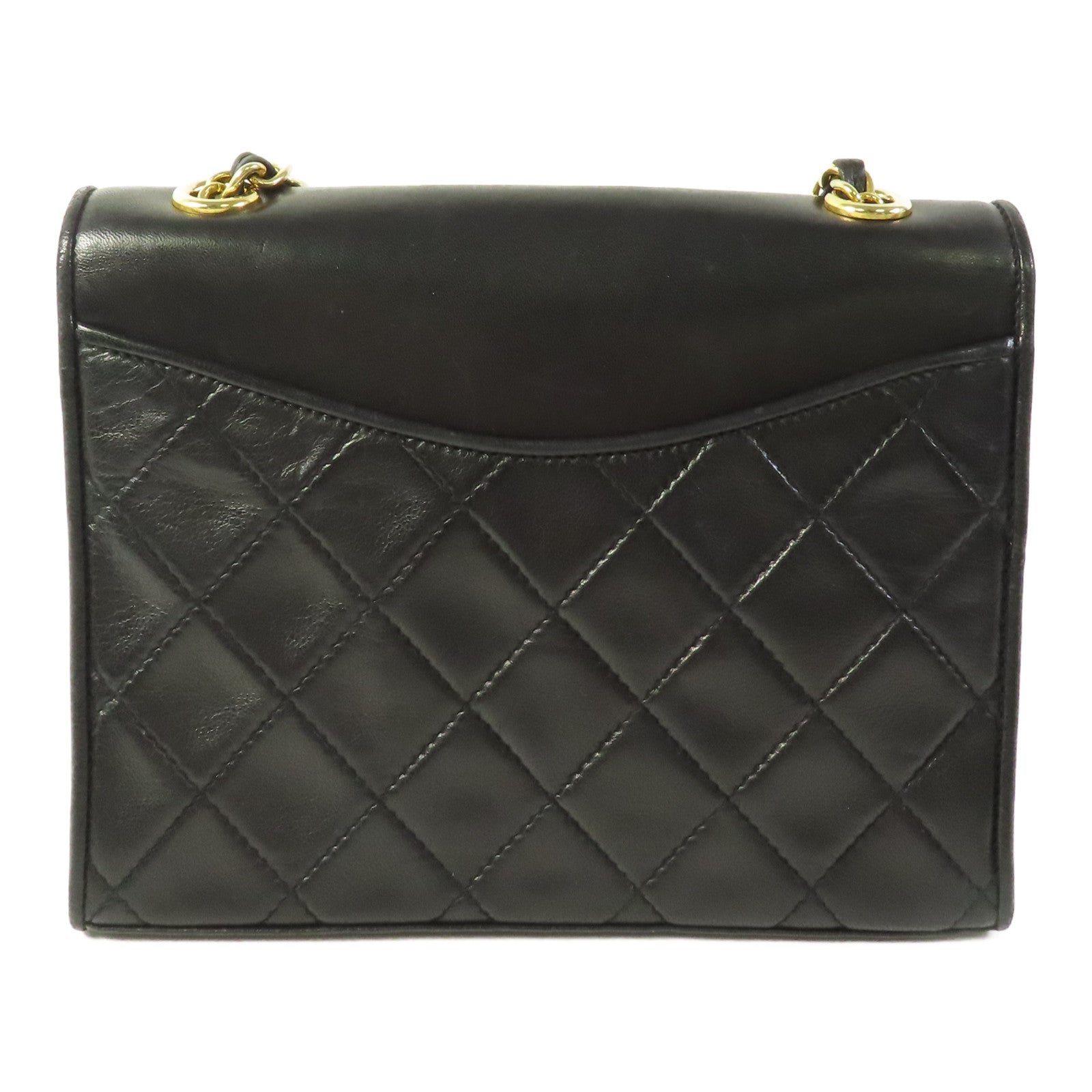 CHANEL 牛皮皮革Vintage Chain Shoulder金扣鏈帶肩背袋