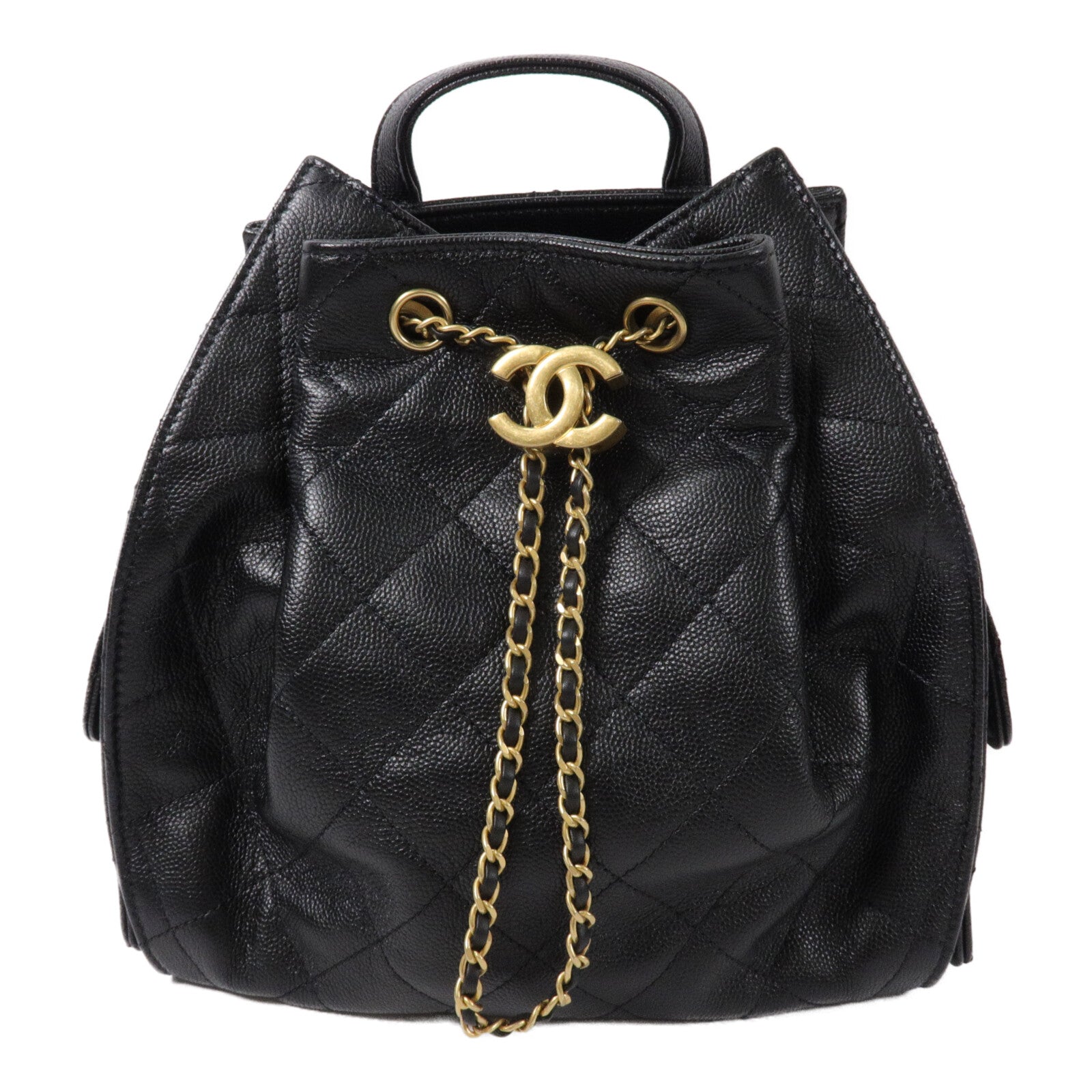 CHANEL 牛皮皮革Chanel 25 Backpack鏈帶背包