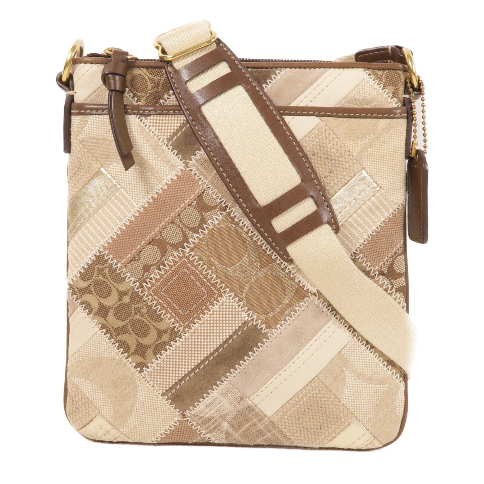 COACH 【激減優惠】帆布Shoulder Bag金扣肩背袋