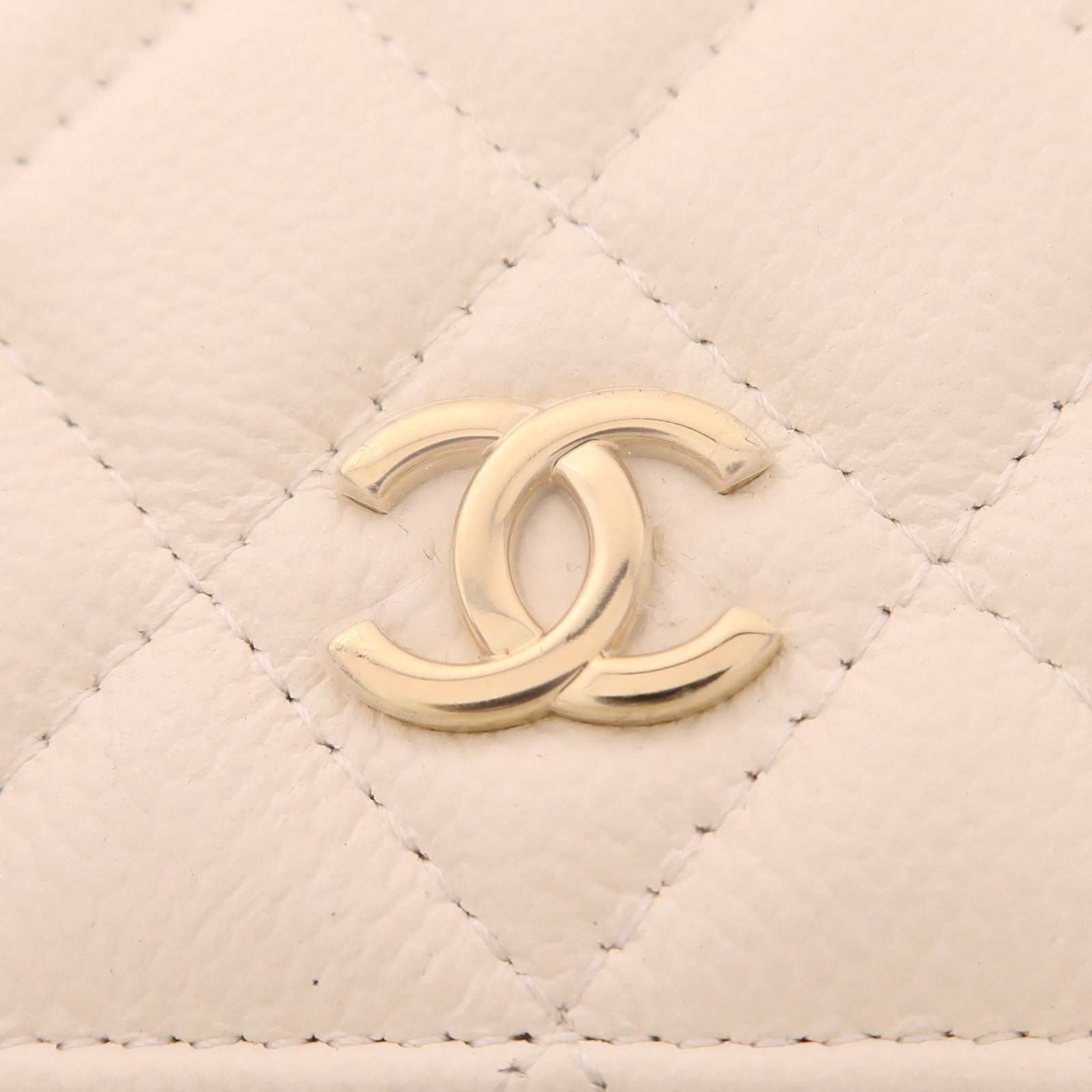 CHANEL 牛皮皮革Phone Case金扣鏈帶肩背袋