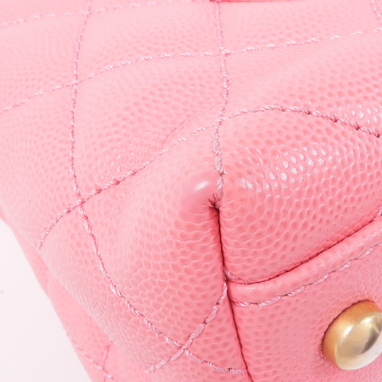 CHANEL 蜥蜴皮革/牛皮皮革Coco Handle Small金扣手挽肩背兩用袋