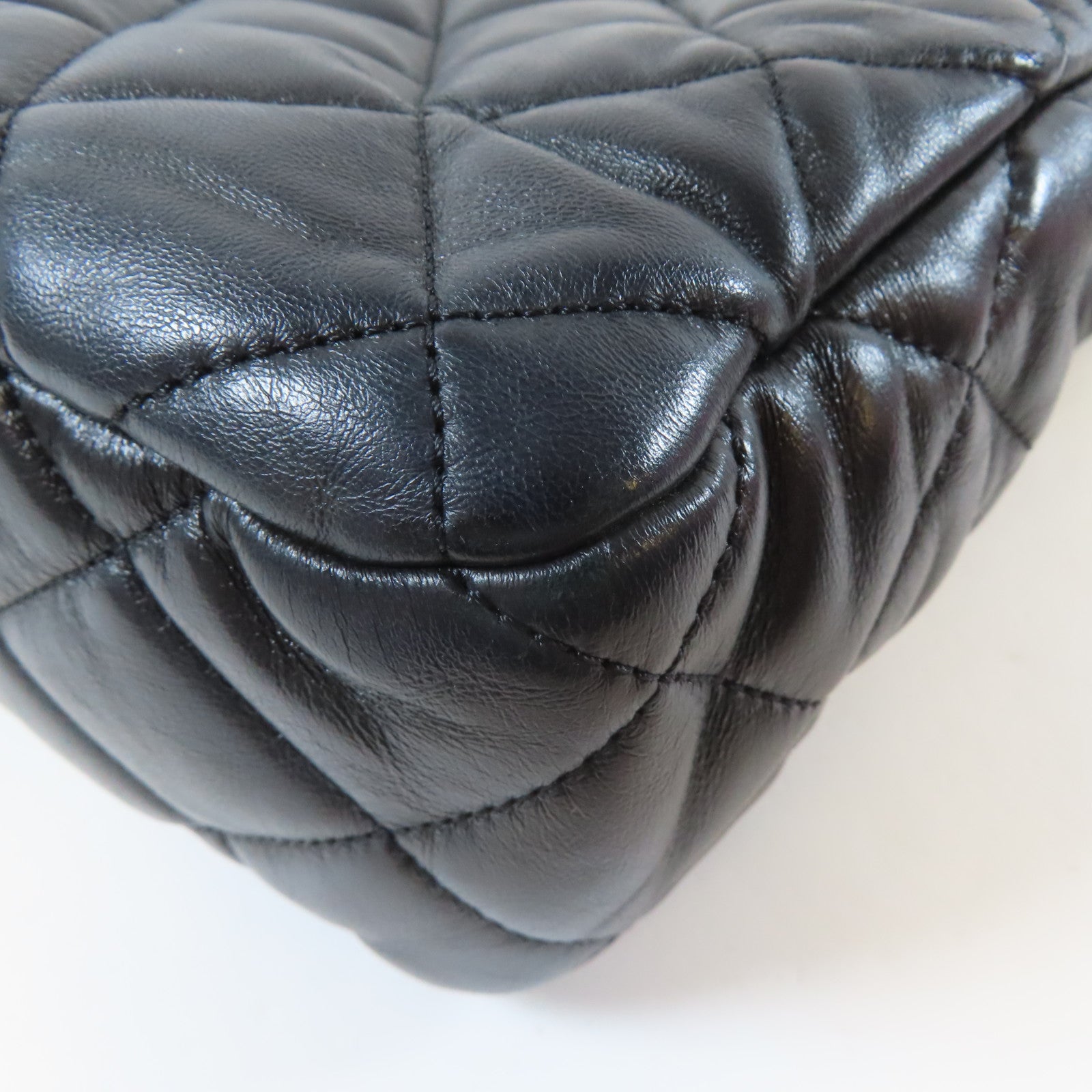 CHANEL 【激減優惠】菱格羊皮皮革Chain Shoulder Bag金扣鏈帶肩背袋深藍色