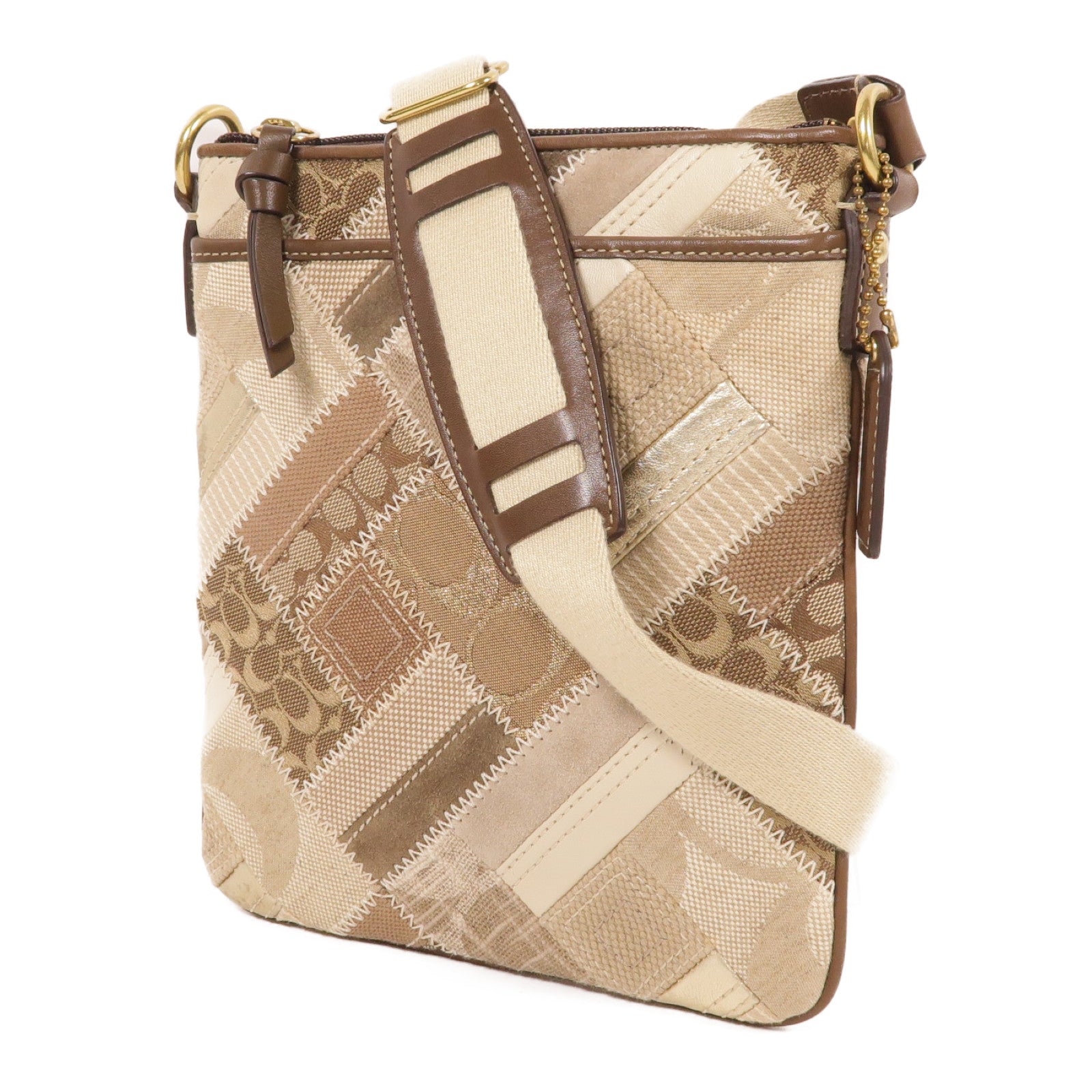 COACH 【激減優惠】帆布Shoulder Bag金扣肩背袋