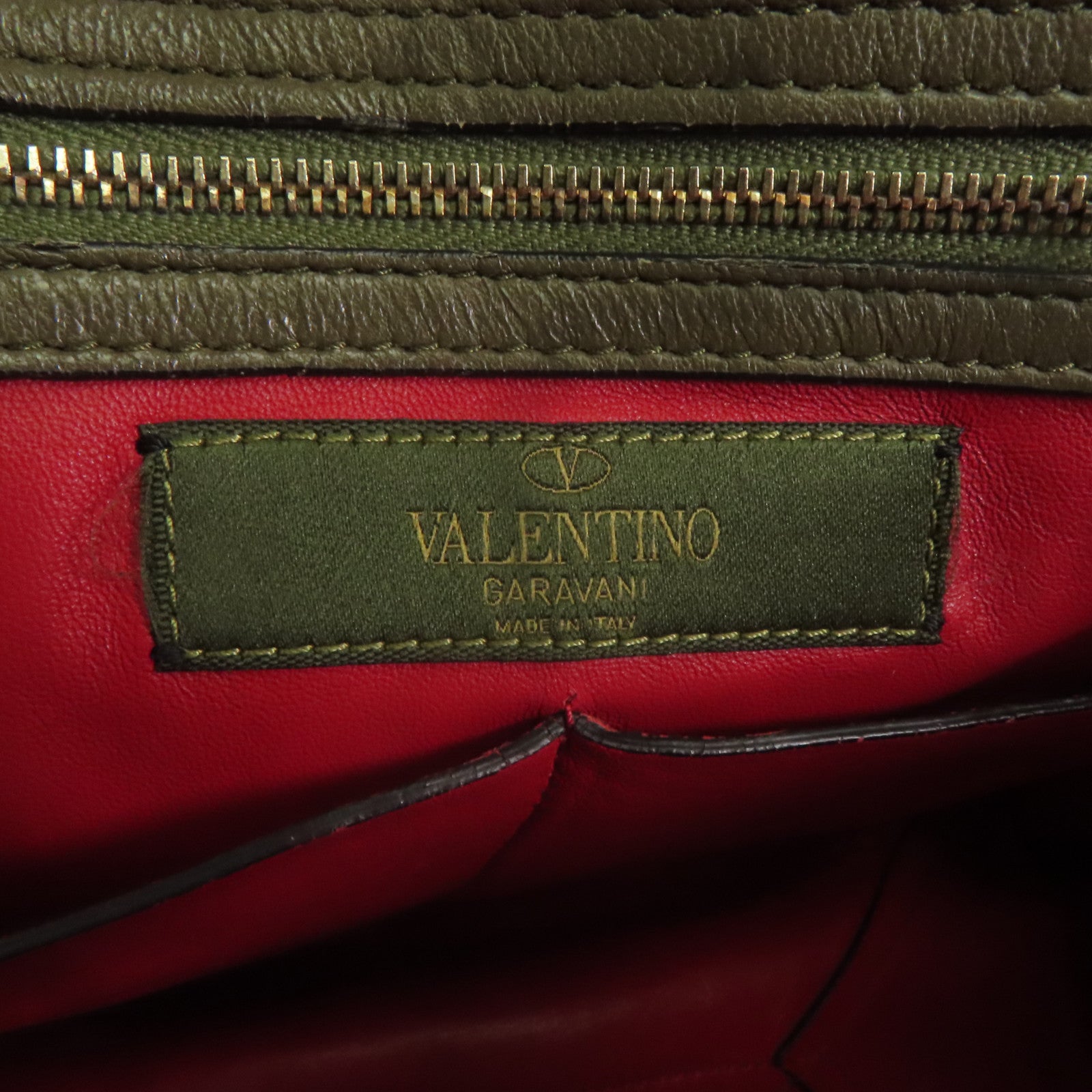 Valentino 【激減優惠】帆布Tote Bag金扣手挽袋綠色