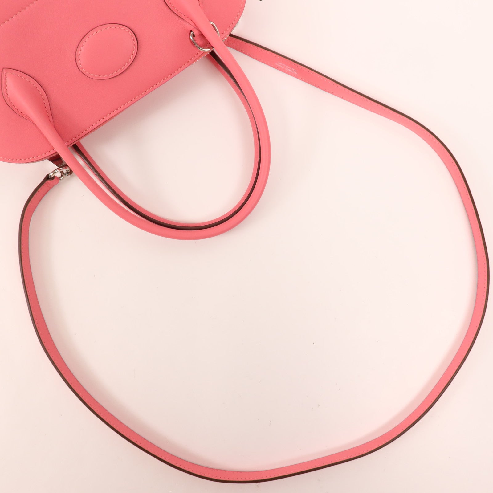 HERMES Swift皮革Bolide 27銀扣手挽肩背兩用袋Rose Azalee