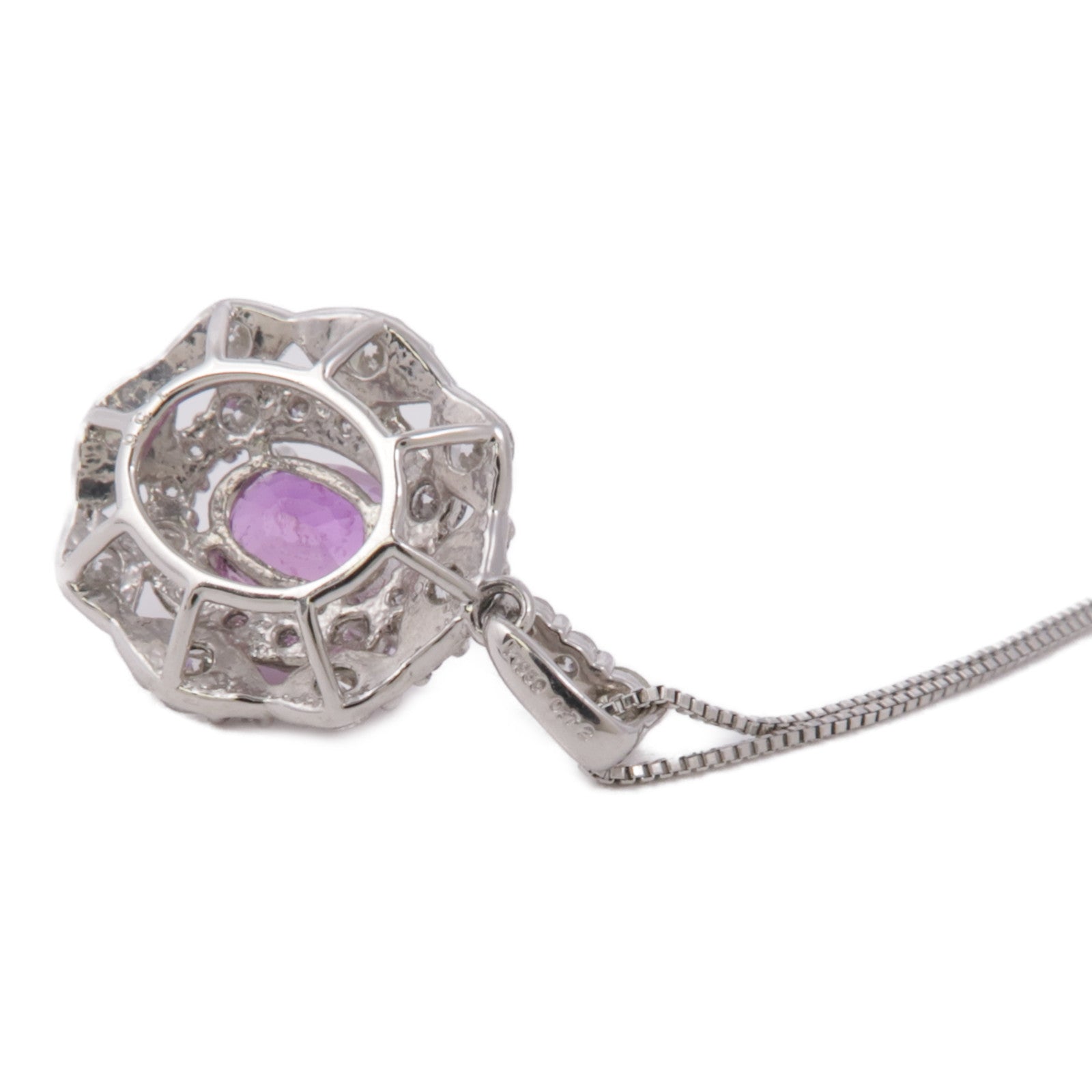 JEWELRY 鉑金Sapphire Diamond Necklace粉紅藍寶石/鑽石項鍊