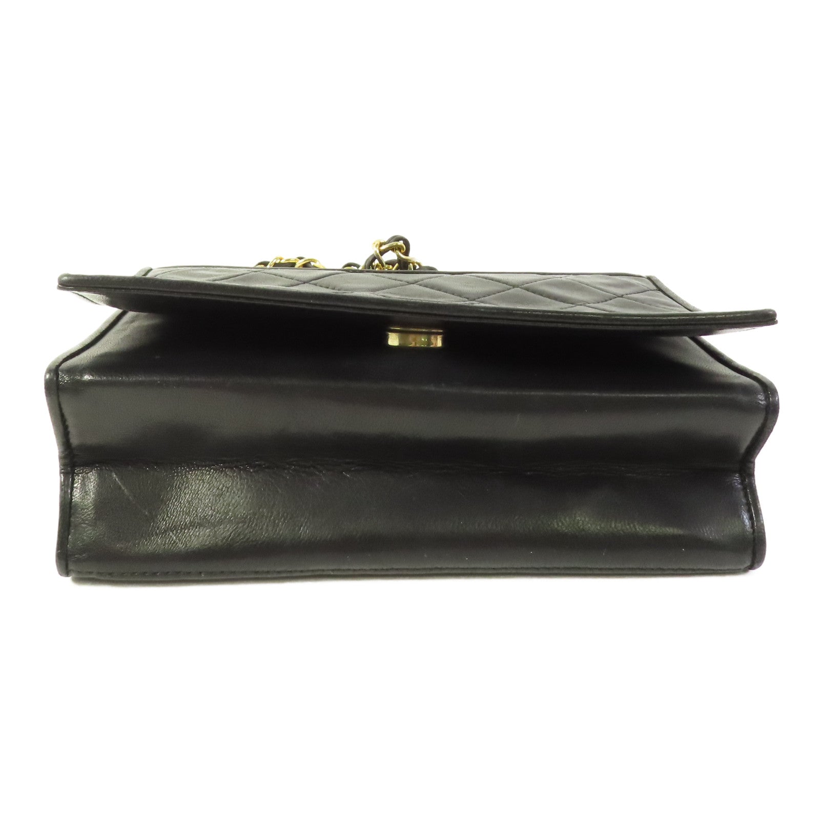 CHANEL 牛皮皮革Vintage Chain Shoulder金扣鏈帶肩背袋