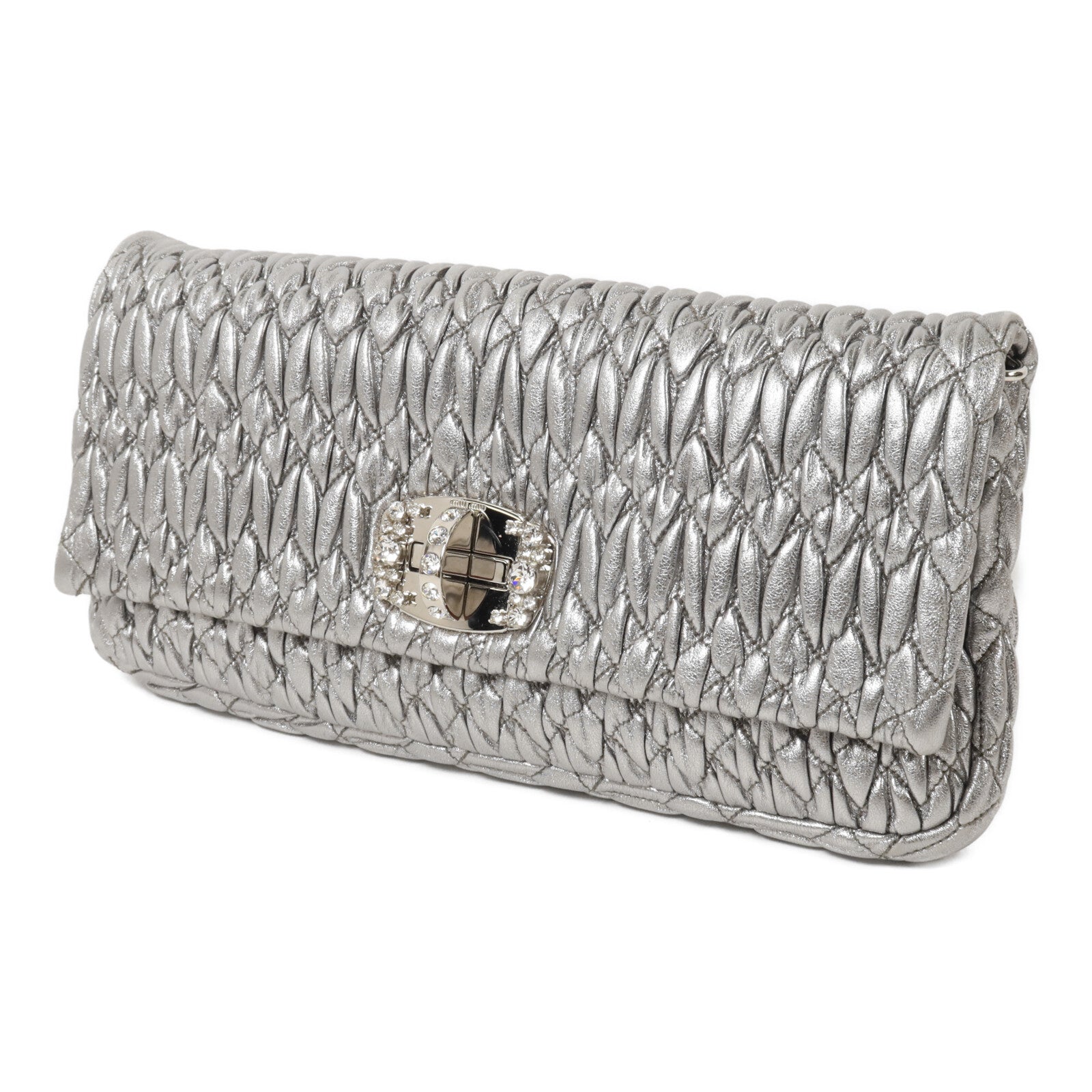 Miu Miu 羊皮皮革Clutch With Chain鏈帶肩背袋