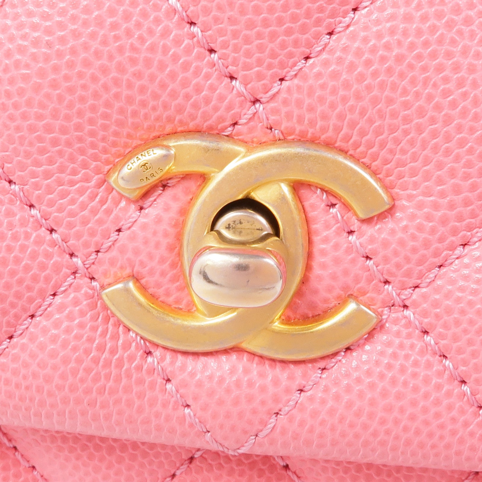 CHANEL 蜥蜴皮革/牛皮皮革Coco Handle Small金扣手挽肩背兩用袋