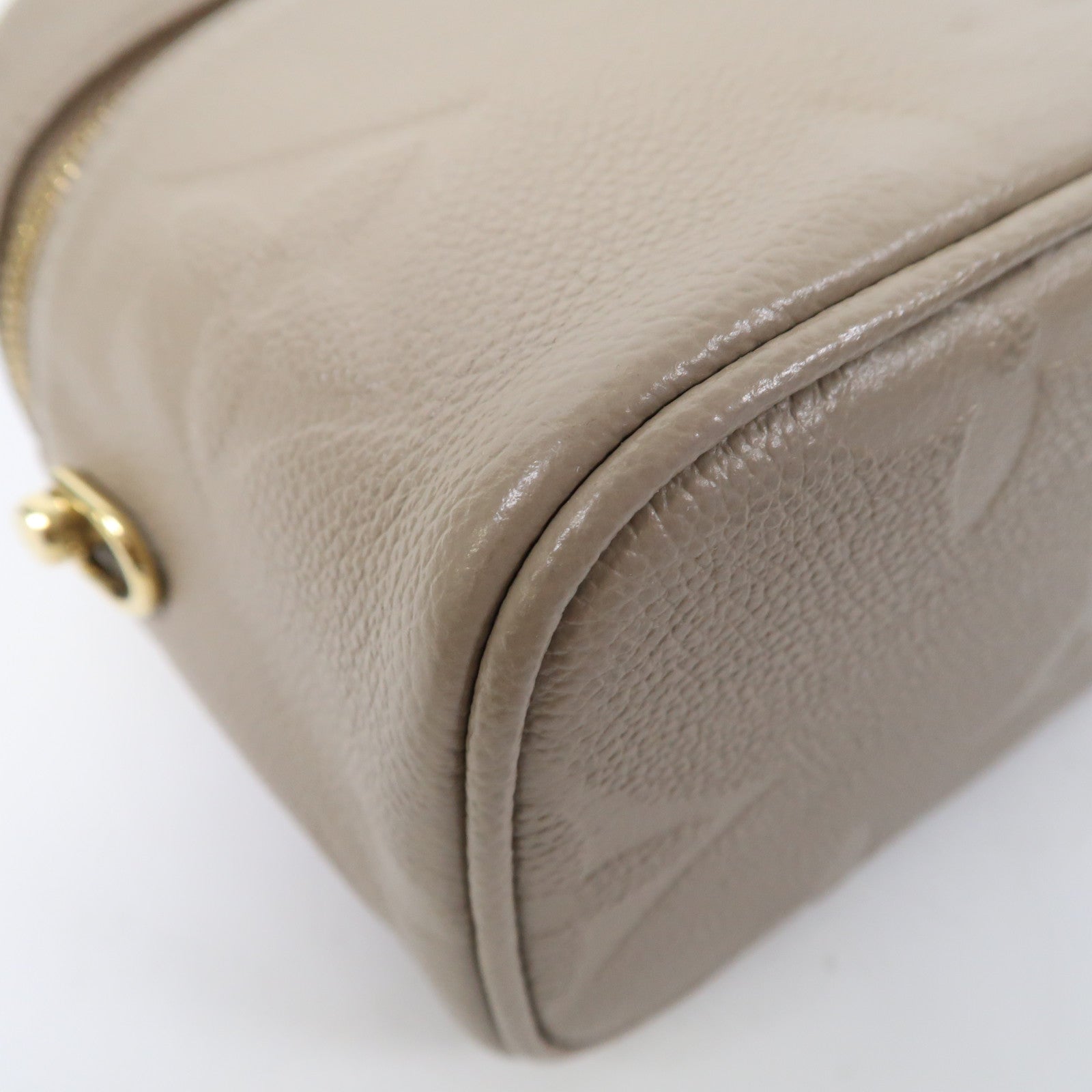 LOUIS VUITTON Monogram Empreinte Giant Vanity金扣手挽肩背兩用袋卡其色