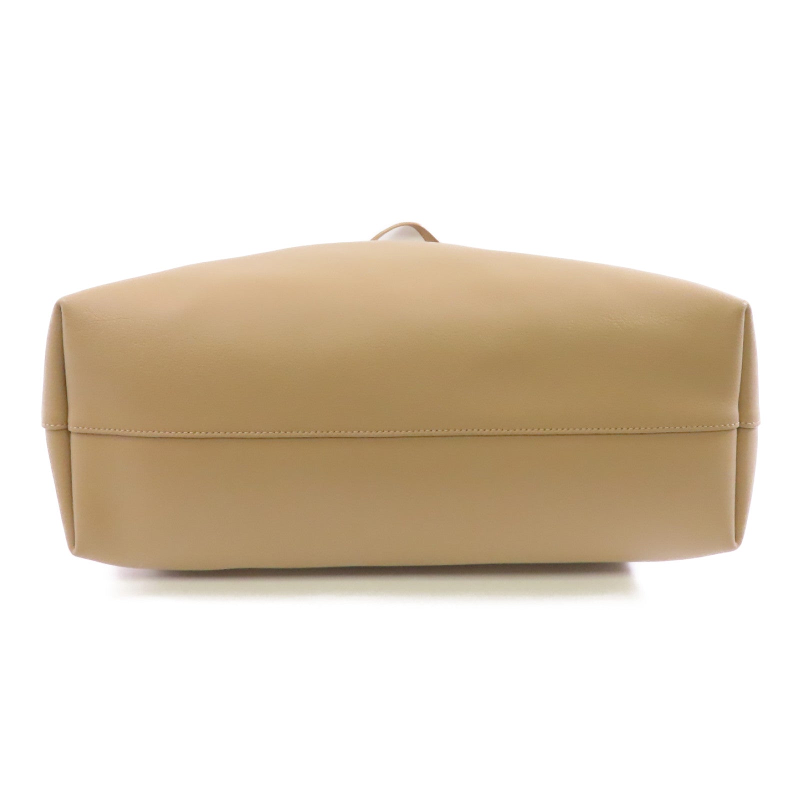 YVES SAINT LAURENT 牛皮皮革Shoulder Tote金扣手挽袋米色