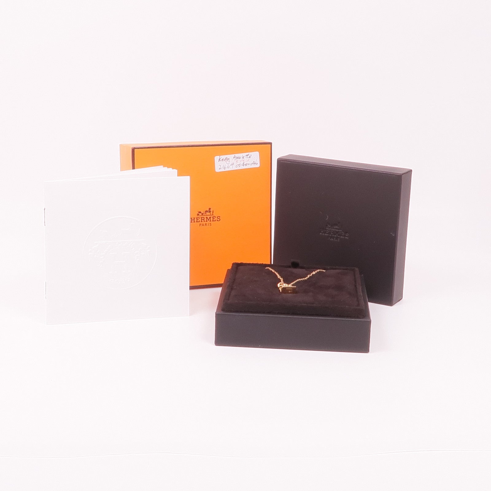 HERMES 18K玫瑰金Amulettes Birkin Diamond Pendant鑽石項鍊