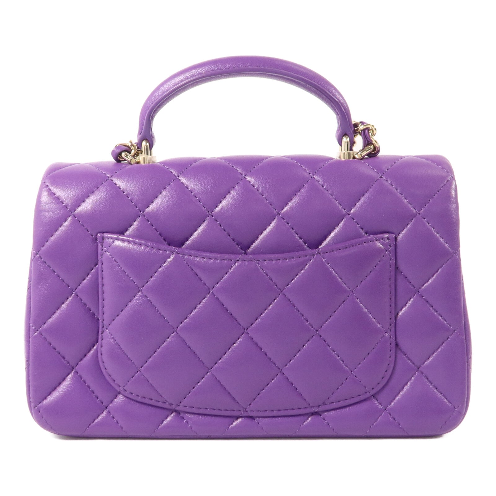 CHANEL 羊皮皮革Mini Top Handle手挽肩背兩用袋