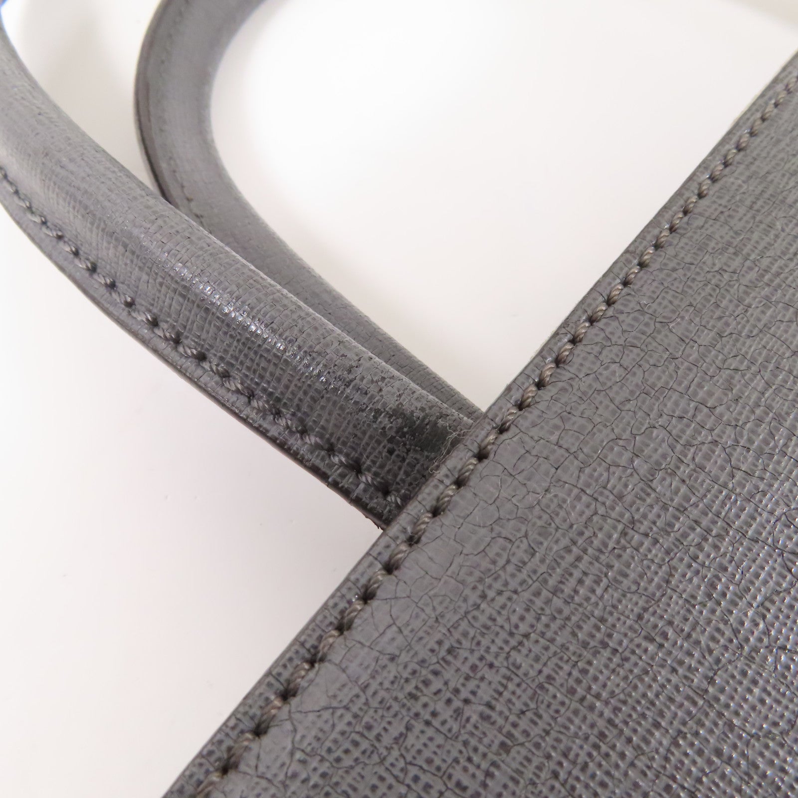 FENDI GHW 2 Jours 2 Way Shoulder Bag 8BH250 Calfskin Leather Grey