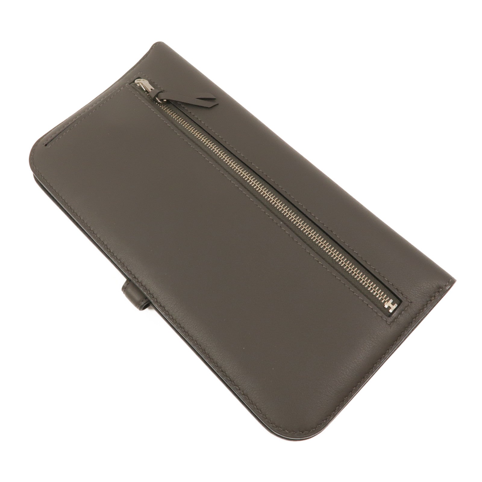 HERMES Swift皮革Dogon GM長錢包Ardoise