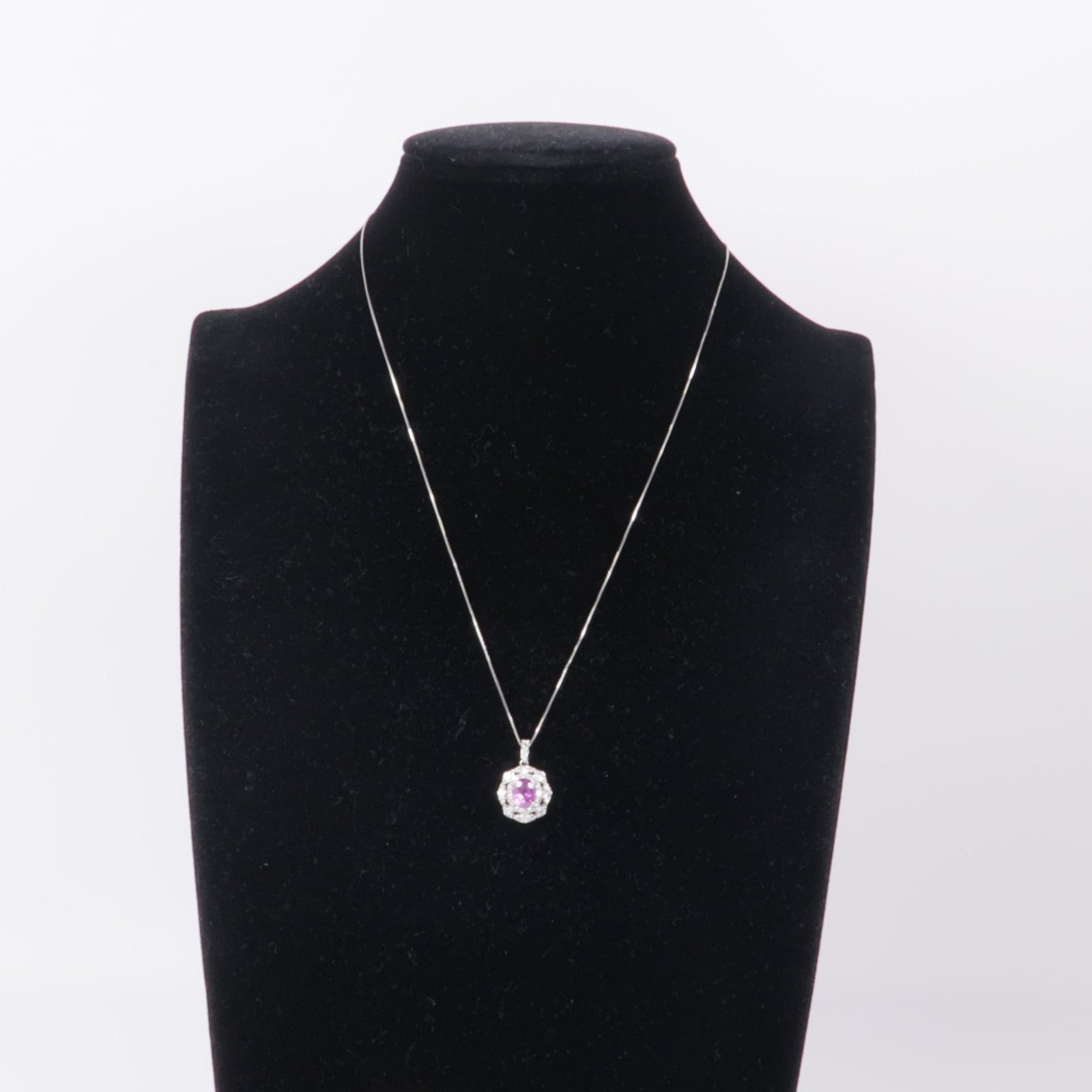 JEWELRY 鉑金Sapphire Diamond Necklace粉紅藍寶石/鑽石項鍊