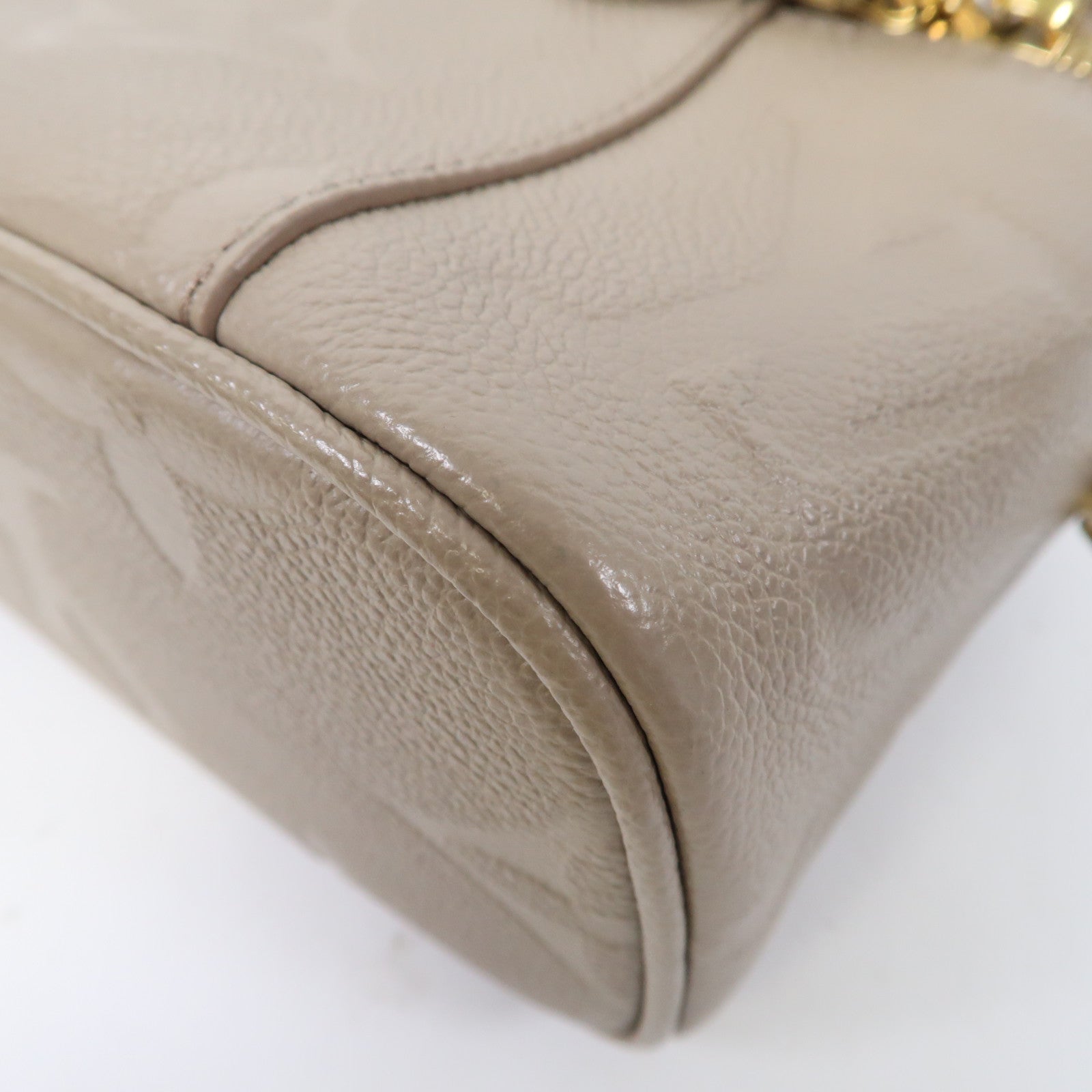LOUIS VUITTON Monogram Empreinte Giant Vanity金扣手挽肩背兩用袋卡其色