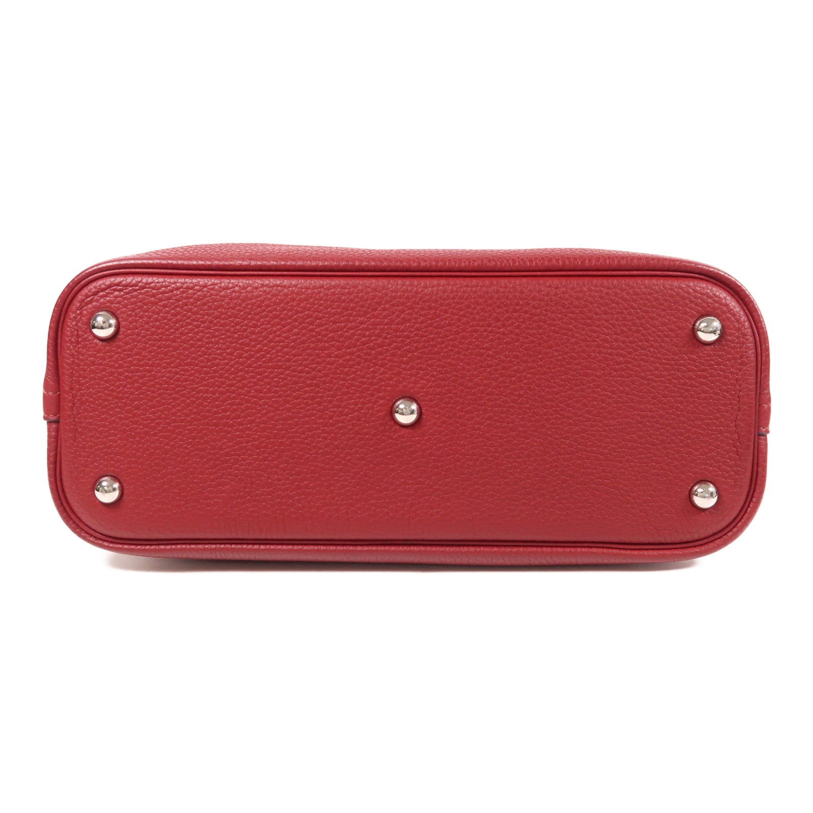 HERMES Clemence皮革Bolide 31銀扣手挽肩背兩用袋Rouge Vif