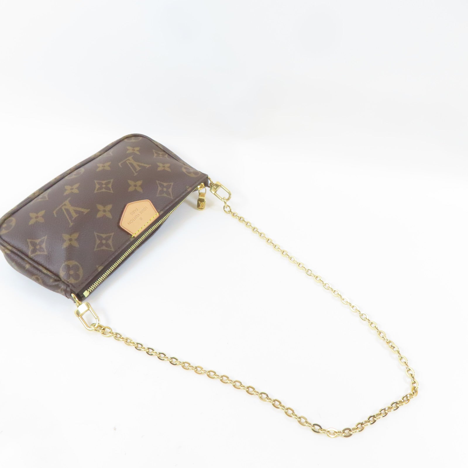 LOUIS VUITTON Monogram Multi Pochette金扣手挽肩背兩用袋啡色