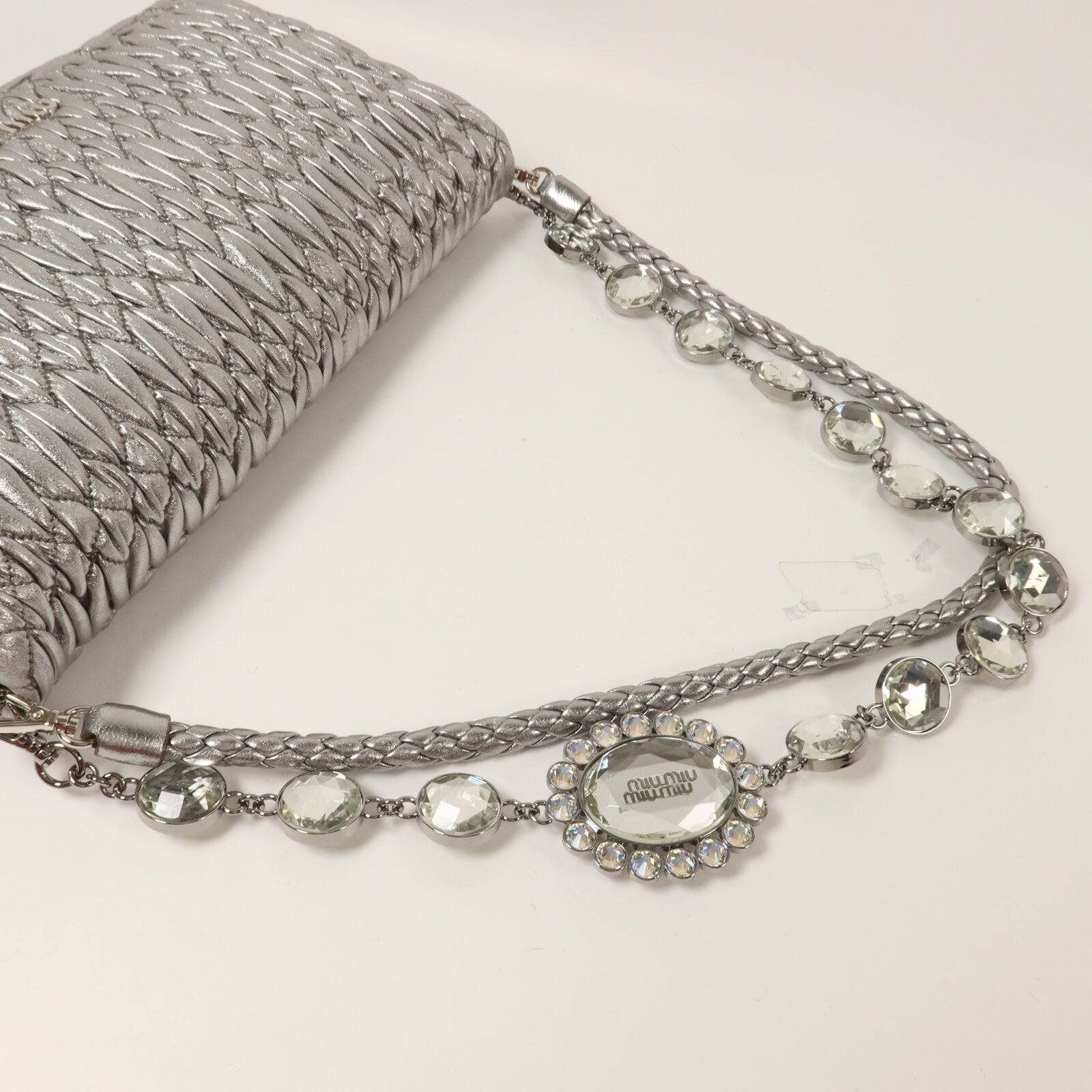 Miu Miu 羊皮皮革Clutch With Chain鏈帶肩背袋