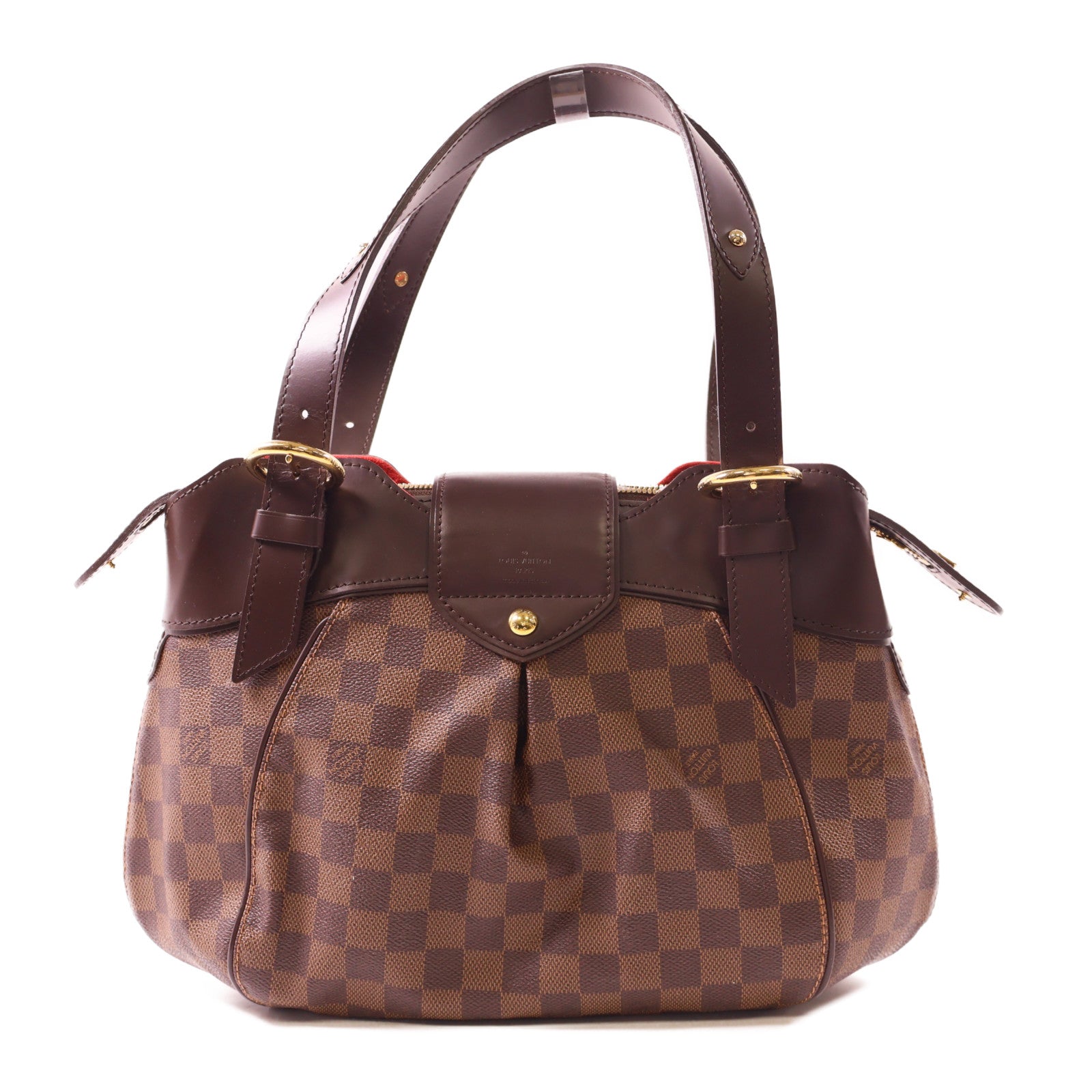 LOUIS VUITTON 【激減優惠】Damier Sistina PM金扣手挽袋棕色
