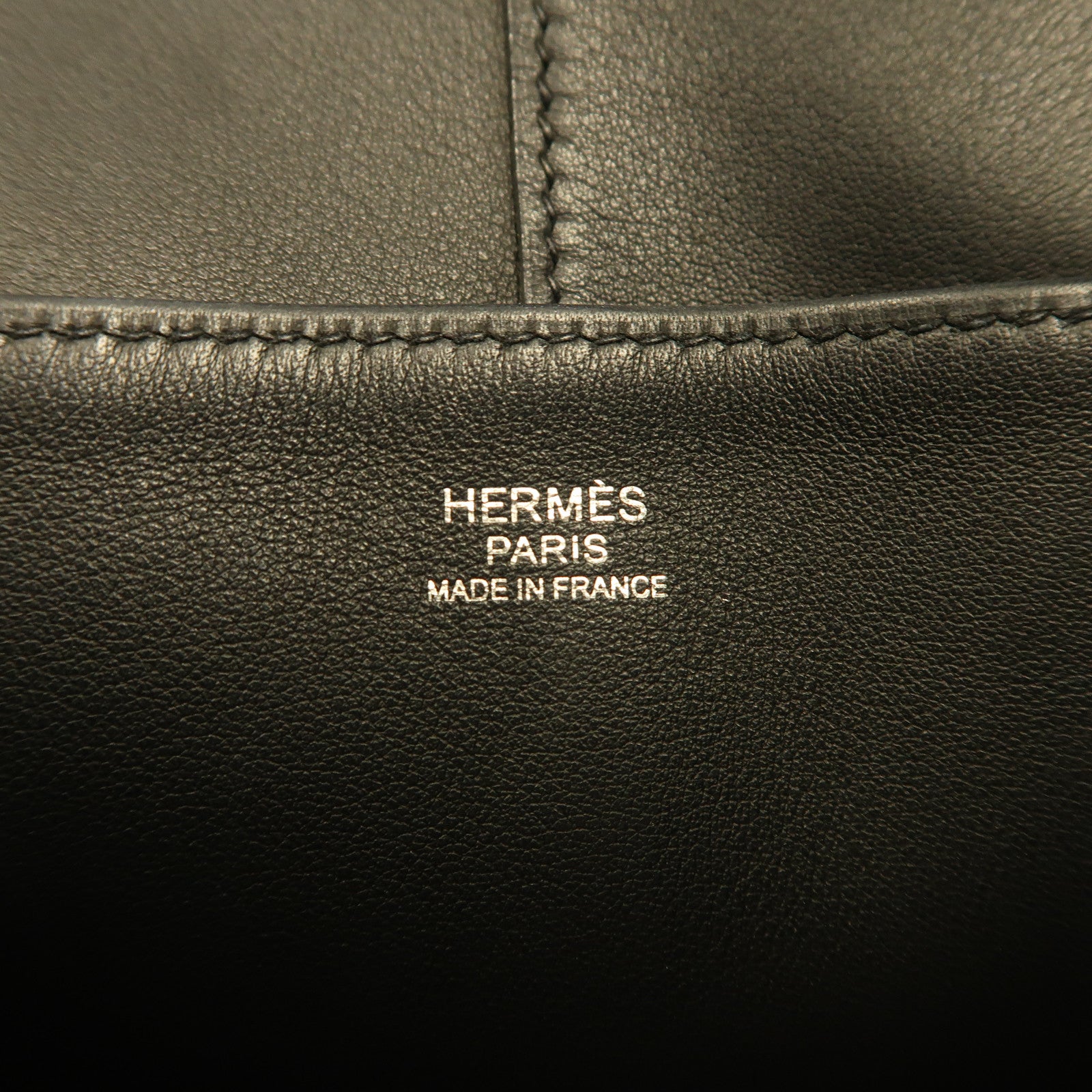 HERMES Evercolor皮革Licol 19銀扣肩背袋Noir/黑色