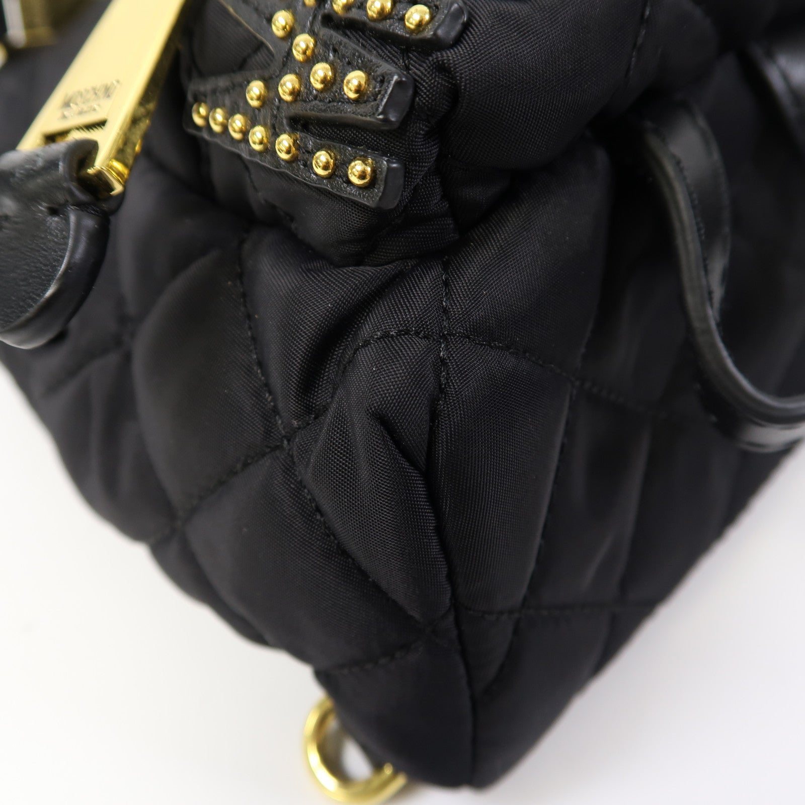 MOSCHINO 尼龍Backpack金扣背包黑色
