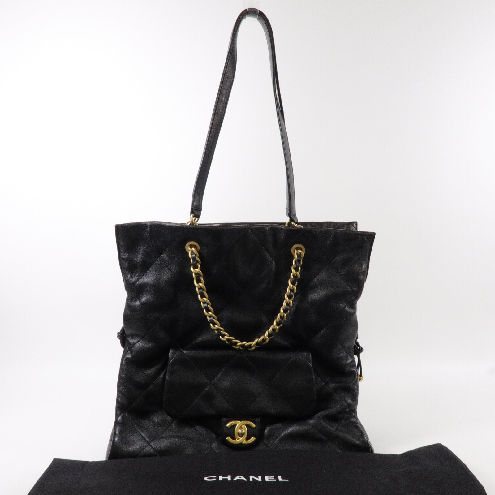CHANEL 羊皮皮革25C Hobo Bag鏈帶手挽肩背兩用袋