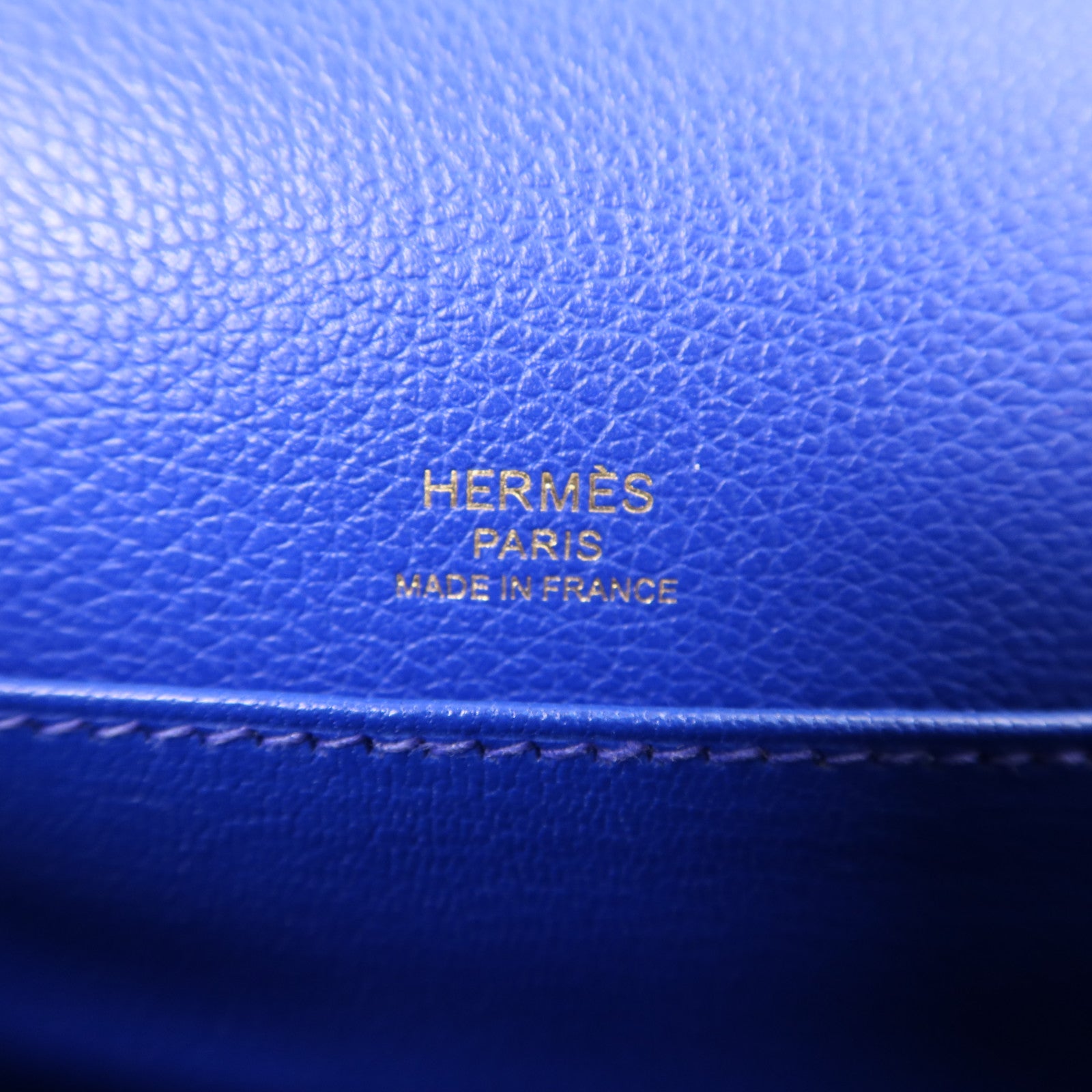 HERMES Evercolor皮革Roulis Mini金扣肩背袋灰色/藍色