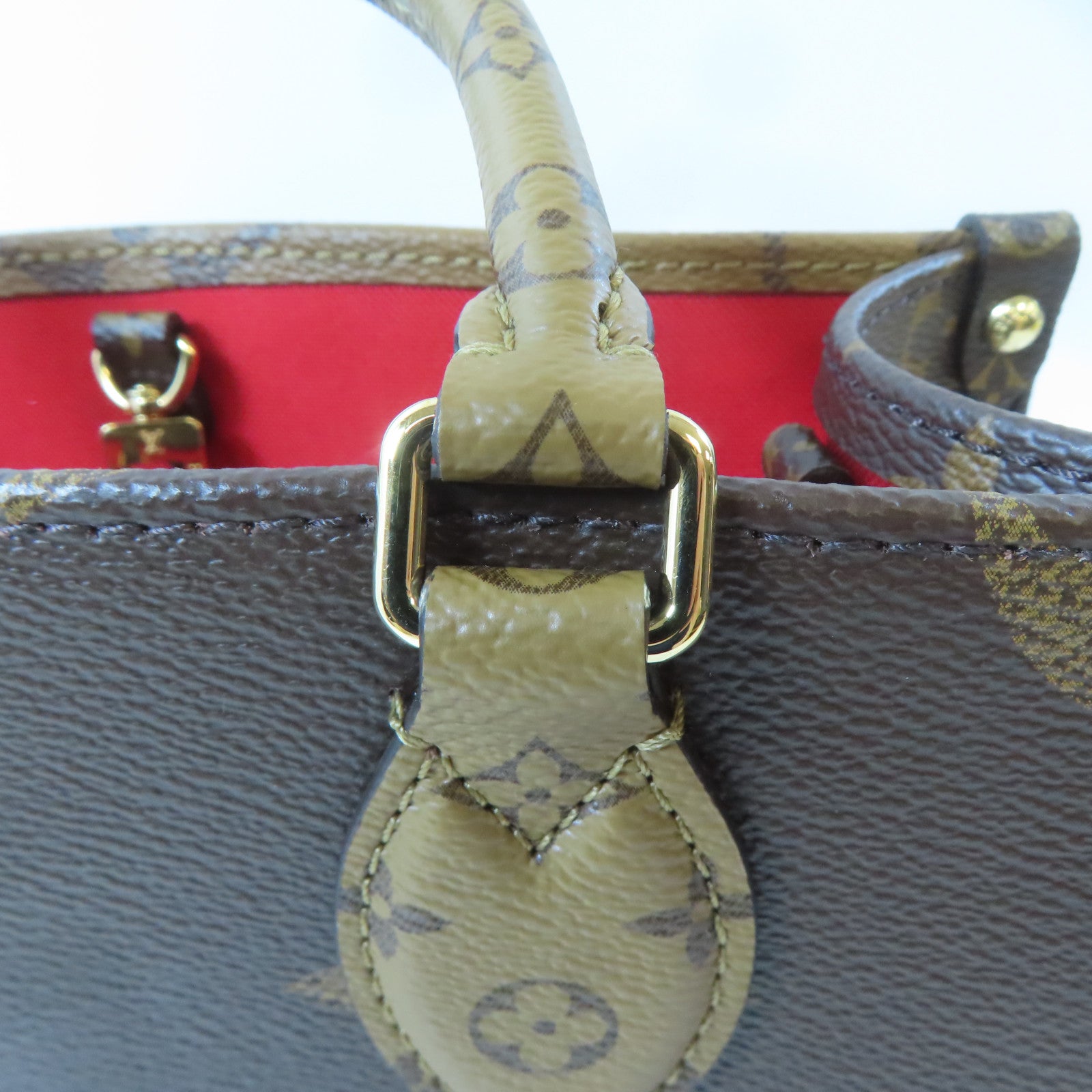 LOUIS VUITTON Monogram On The Go PM金扣手挽肩背兩用袋啡色