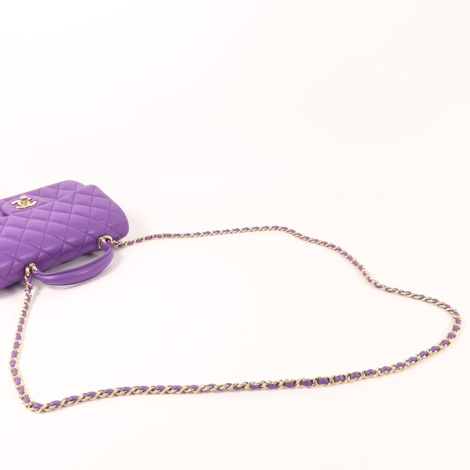 CHANEL 羊皮皮革Mini Top Handle手挽肩背兩用袋