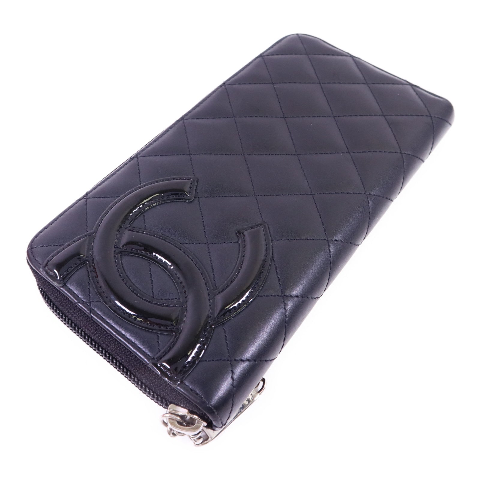 CHANEL 【激減優惠】牛皮皮革Cambon Wallet銀扣長錢包