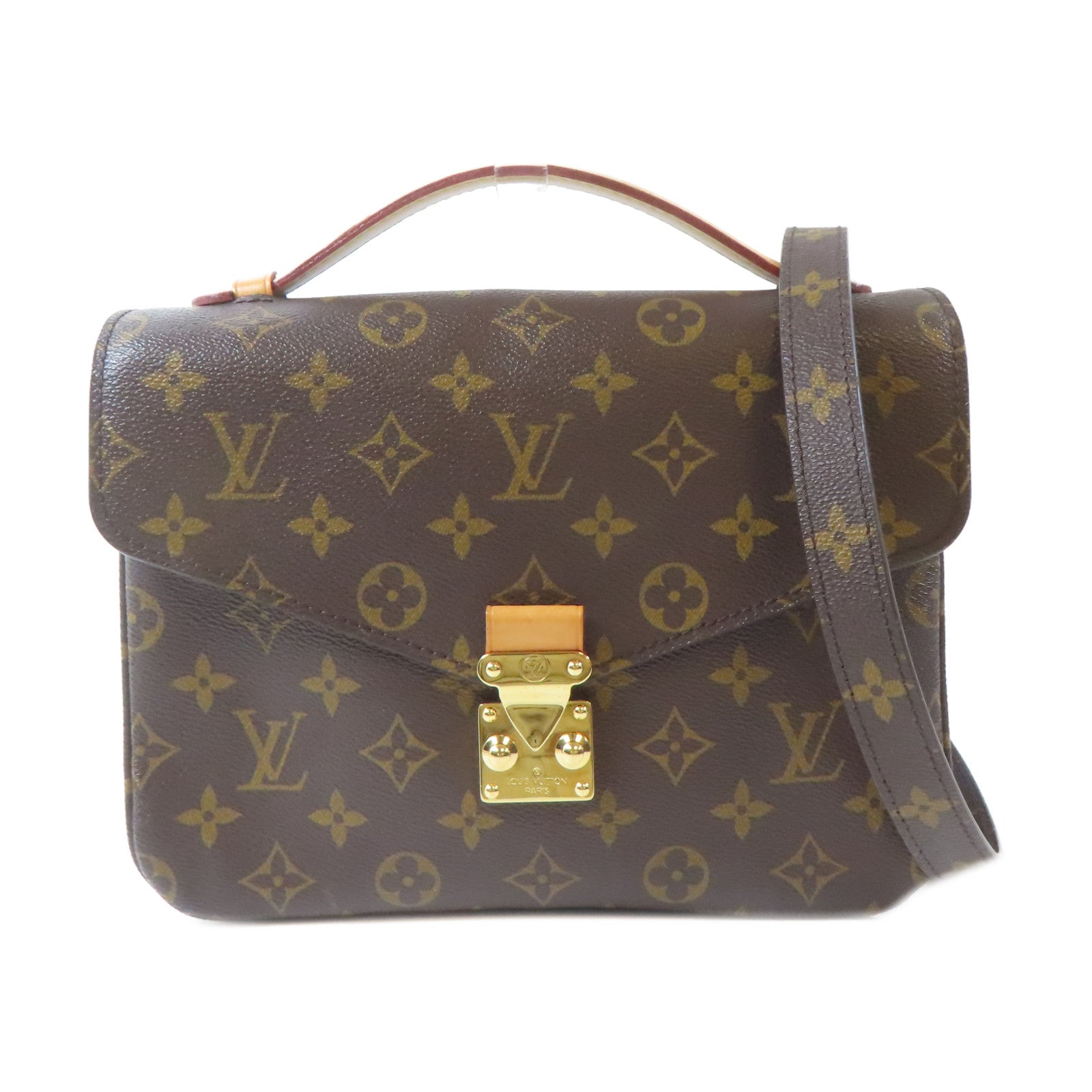 LOUIS VUITTON Monogram Pochette Metis金扣手挽肩背兩用袋啡色
