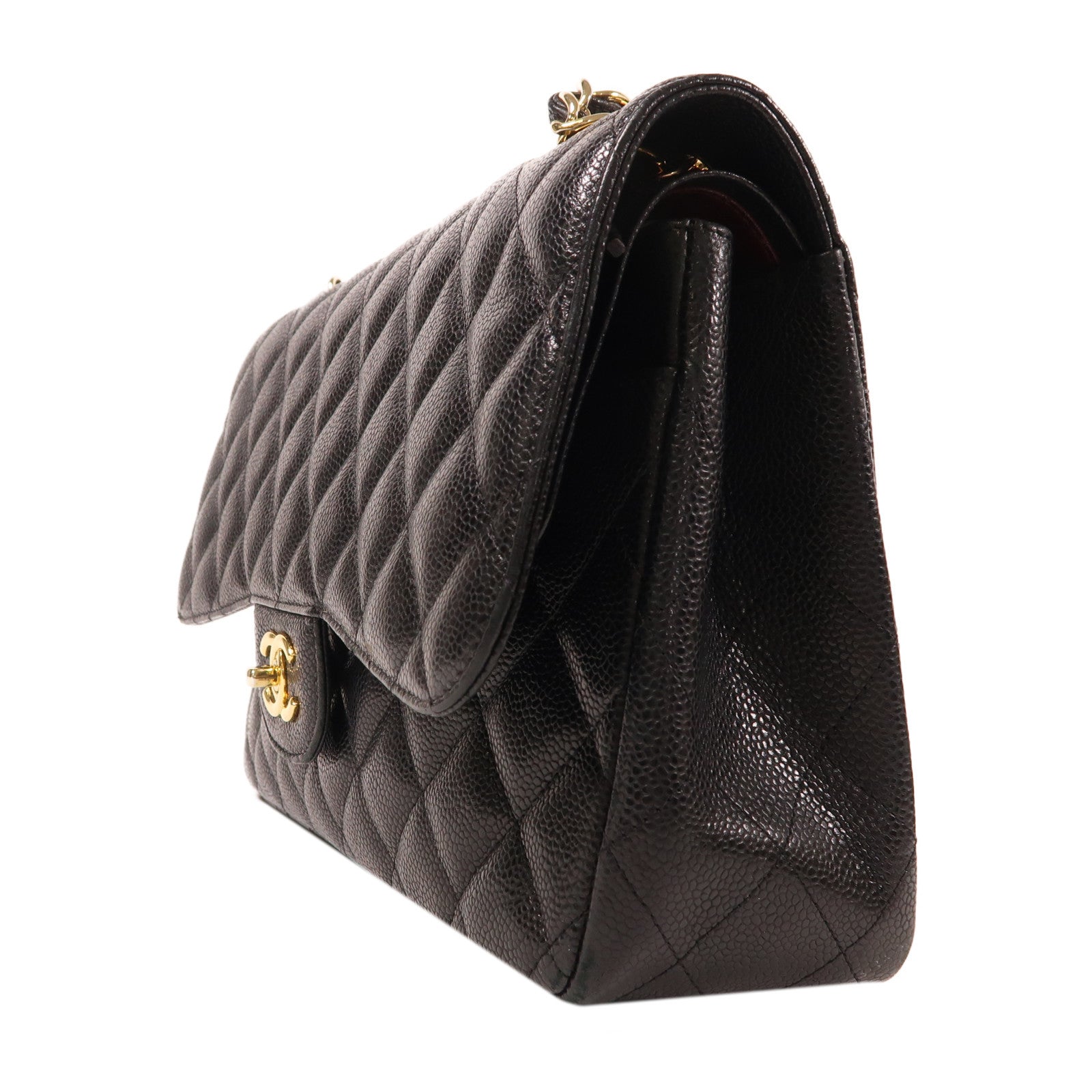 CHANEL CC GHW Large Classic Chain Shoulder Bag A58600 Calfskin Leather Black