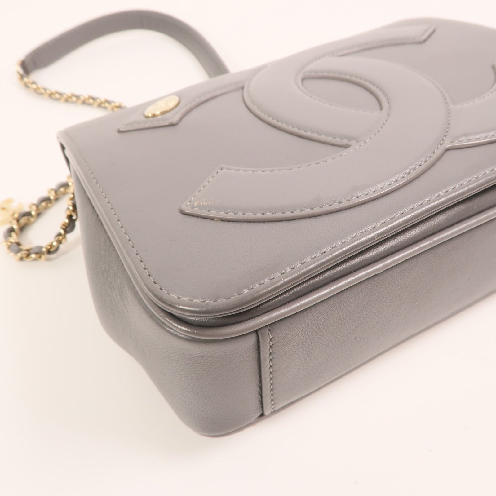 CHANEL 【激減優惠】牛皮皮革CC Mania Flap Bag金扣鏈帶肩背袋