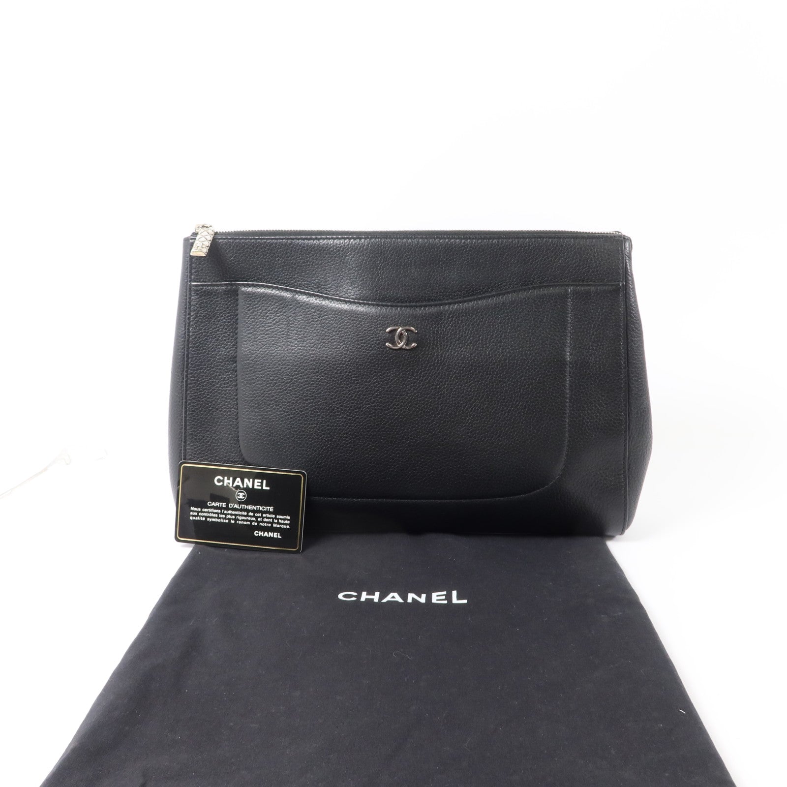 CHANEL 牛皮皮革Neo Executive Clutch銀扣手拿包