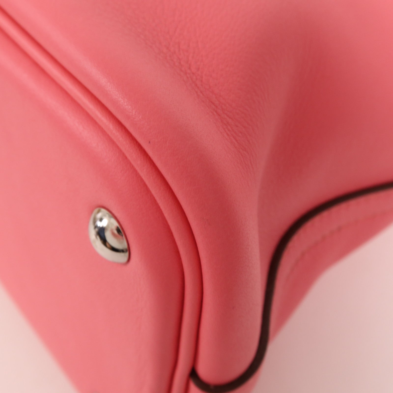 HERMES Swift皮革Bolide 27銀扣手挽肩背兩用袋Rose Azalee