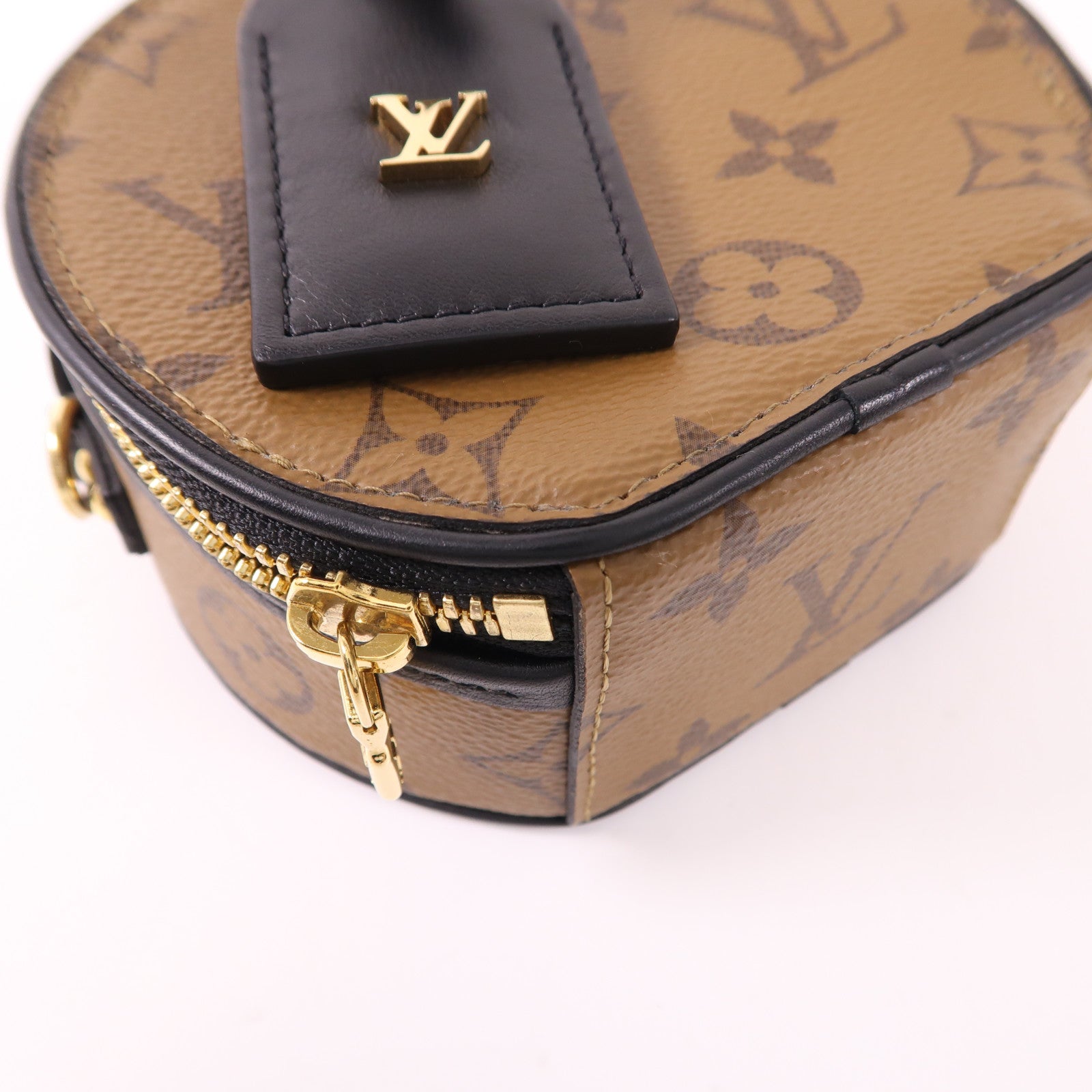 LOUIS VUITTON Monogram Reverse Mini Boite Chapeau金扣手挽肩背兩用袋