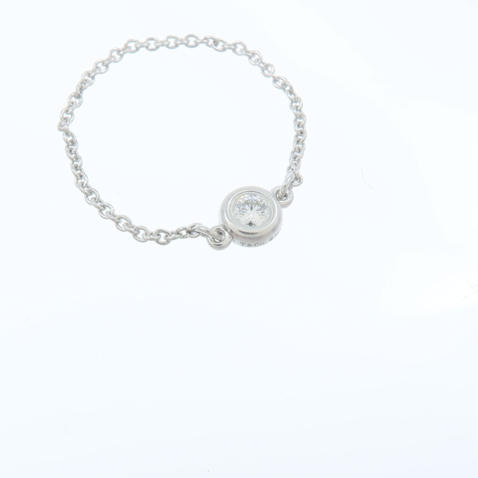 TIFFANY＆CO PT950鉑金Elsa Peretti Diamond Chain Ring戒指