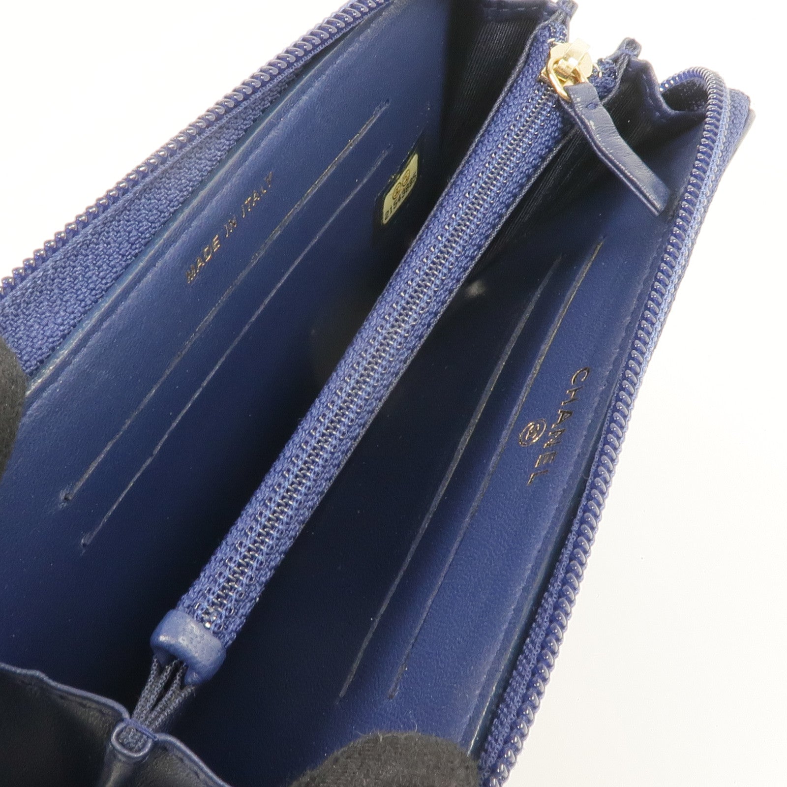 CHANEL 羊皮皮革Boy Zipped Wallet金扣錢包