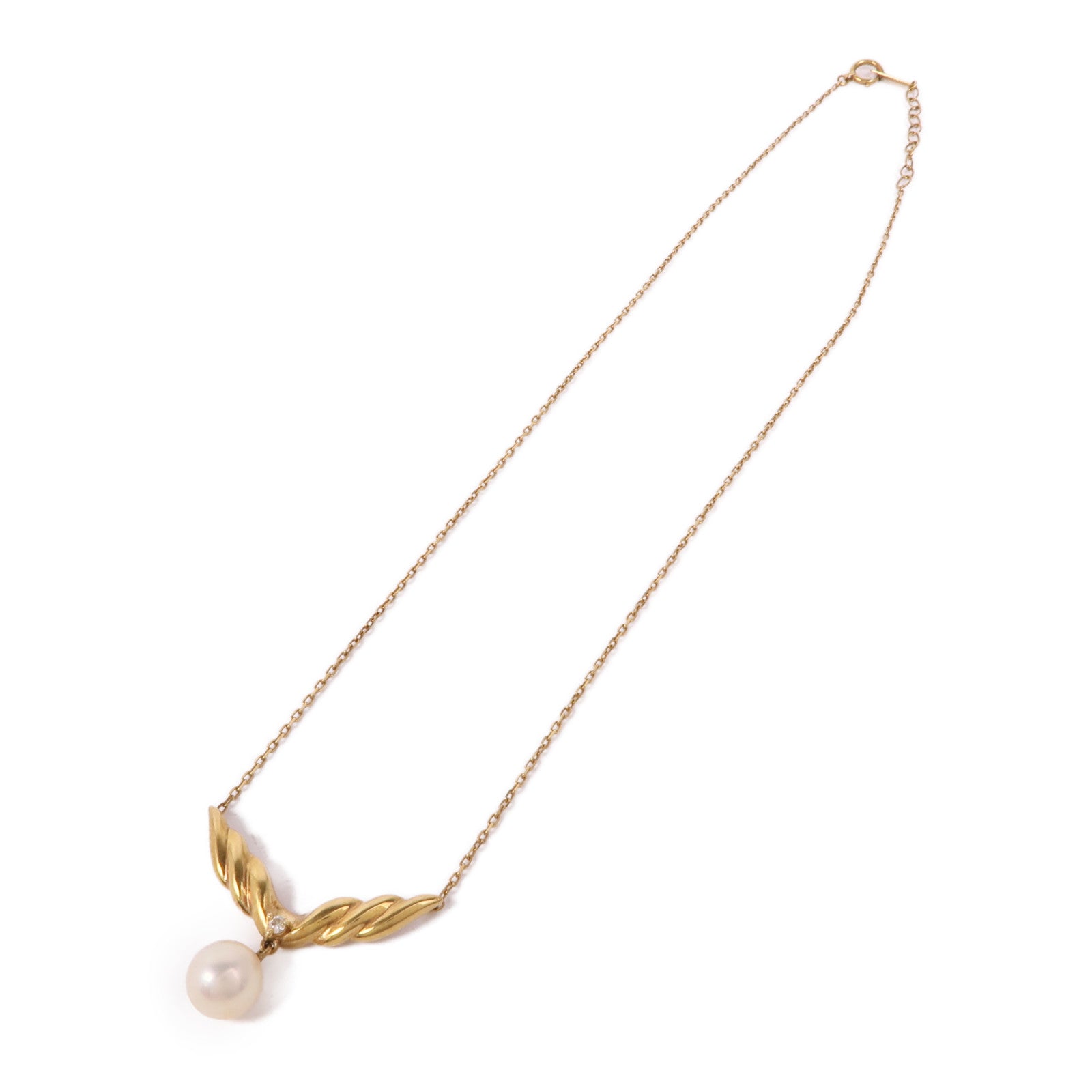 JEWELRY 【激減優惠】18K黃金Pearl/Diamond Necklace珍珠鑽石項鍊