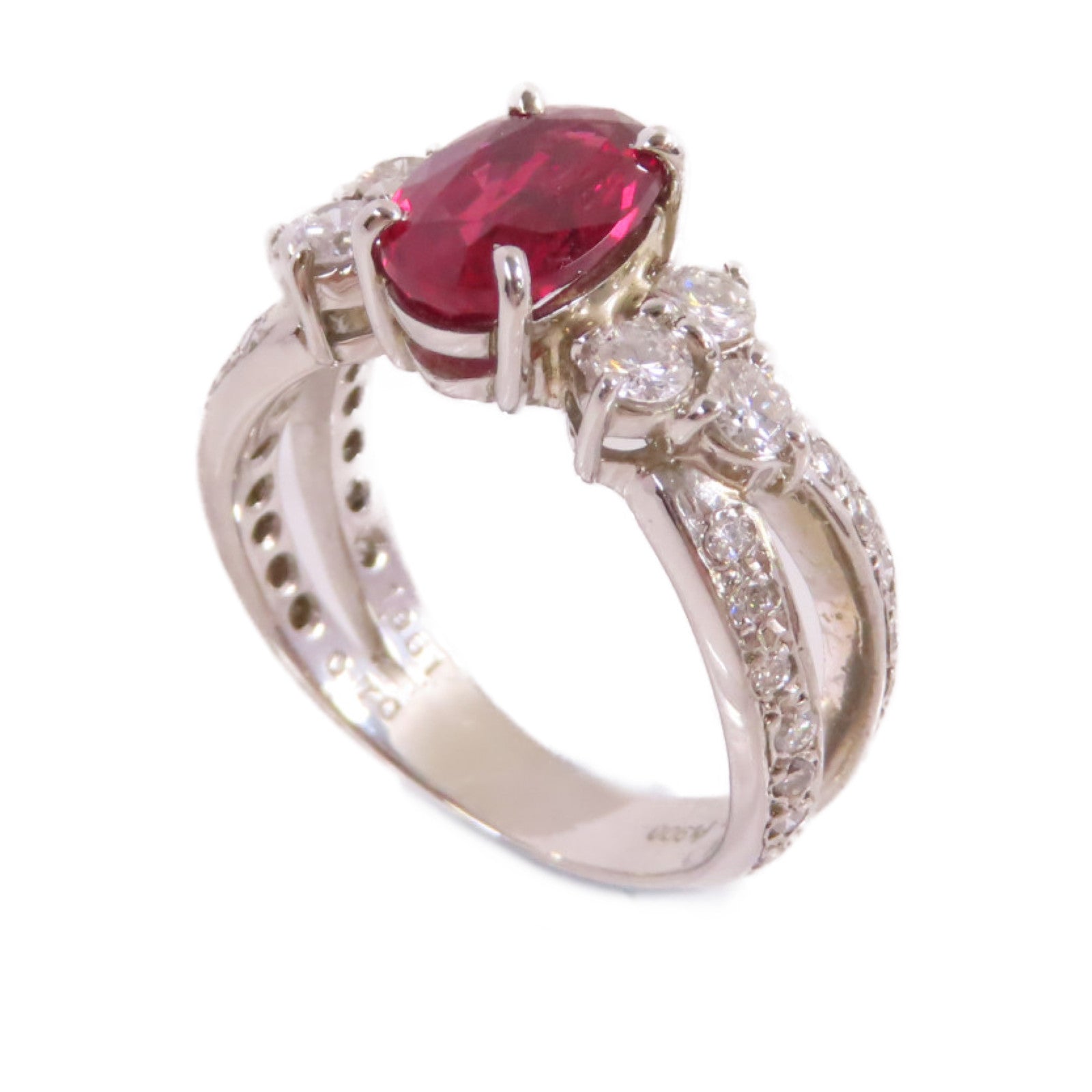 JEWELRY 【激減優惠】PT900鉑金/1.961ct紅寶石/0.70ct鑽石Ruby Diamond Ring戒指US#6.25