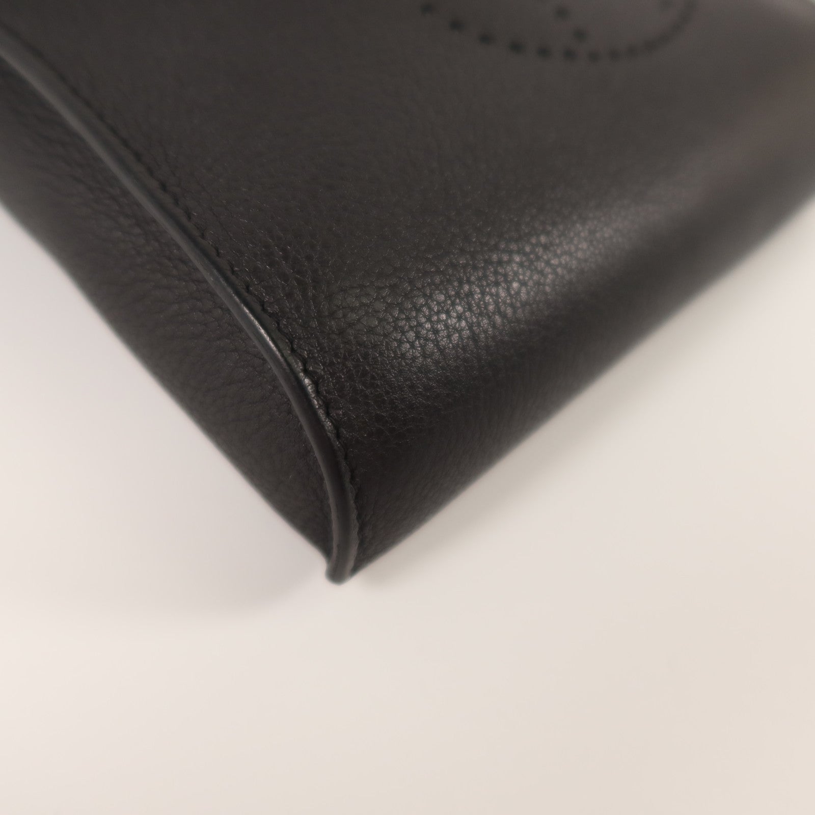 HERMES Togo皮革Vide Poches銀扣肩背袋Noir