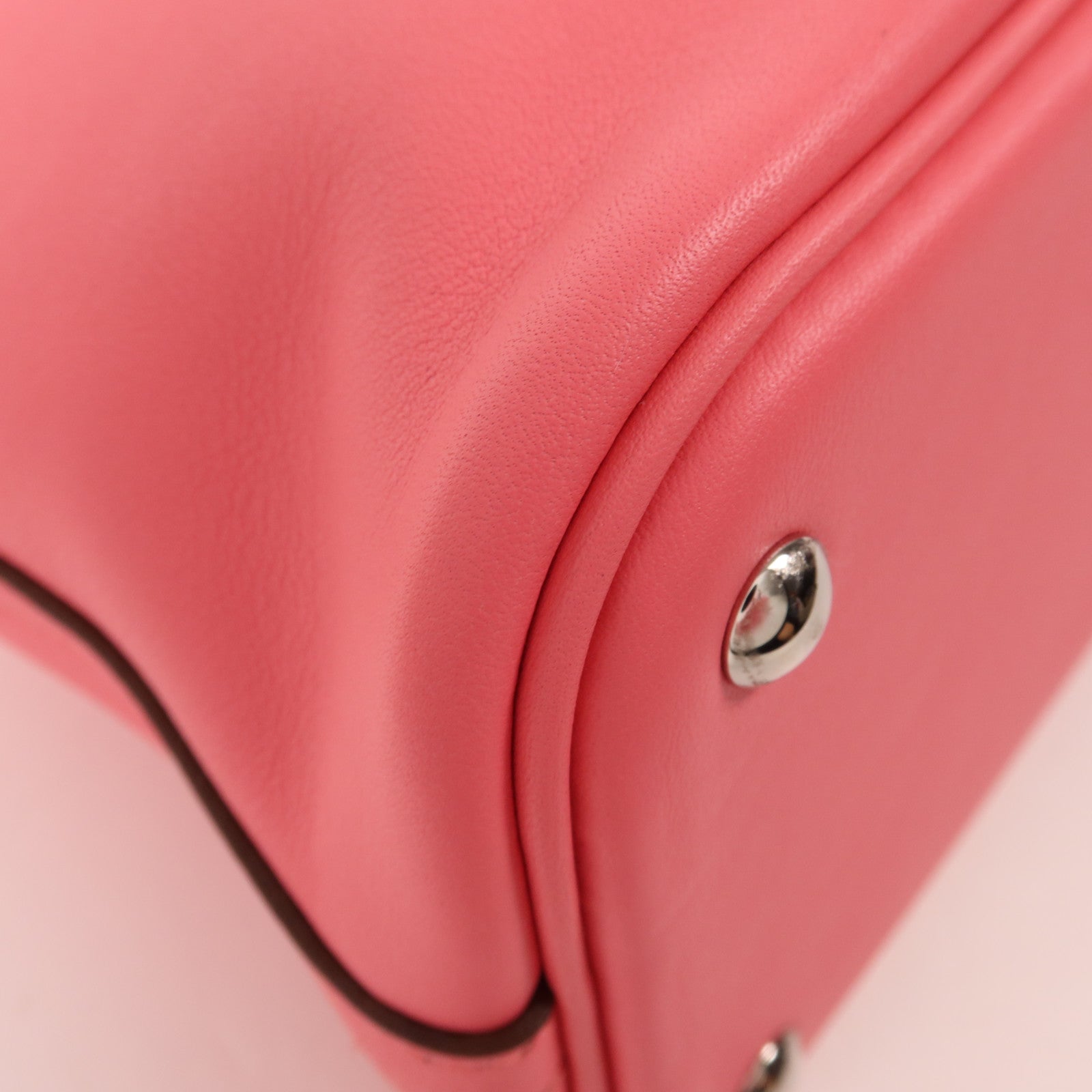 HERMES Swift皮革Bolide 27銀扣手挽肩背兩用袋Rose Azalee