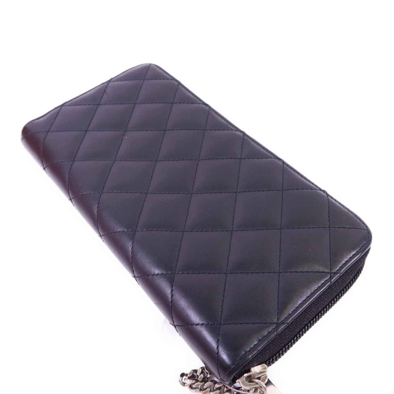 CHANEL 【激減優惠】牛皮皮革Cambon Wallet銀扣長錢包